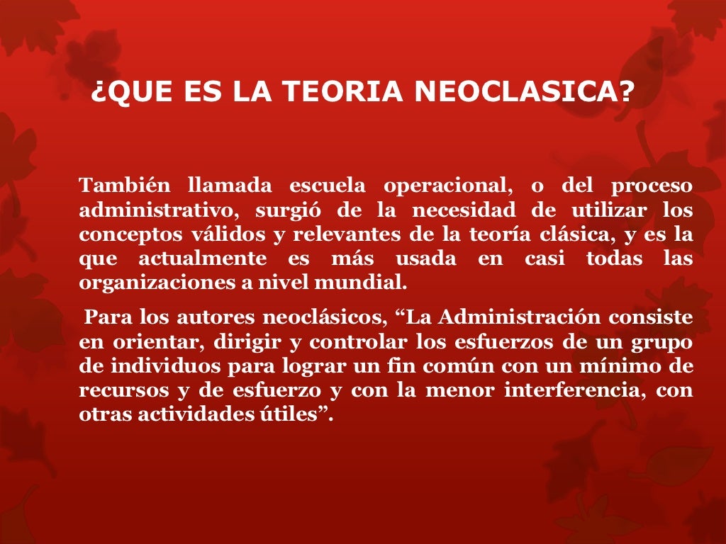 Diapositivas teoria neoclasica Diapositivas teoria neoclasica