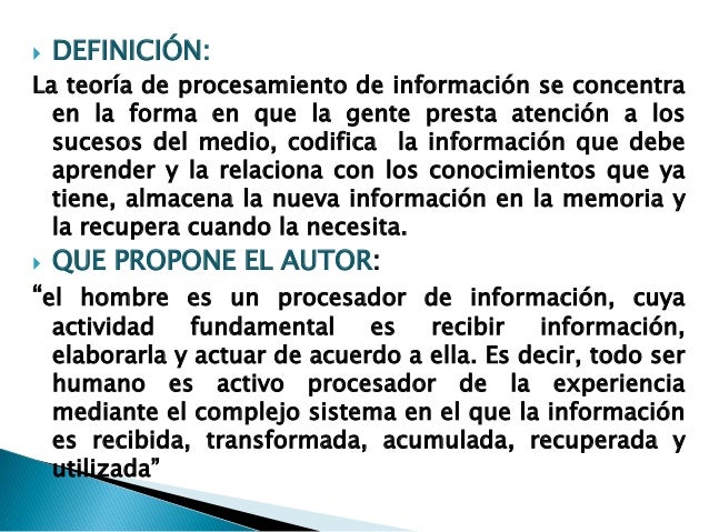 Resultado de imagen para teoria de procesamiento de informacion