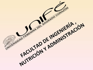 FACULTAD DE INGENIERÍA , NUTRICIÓN Y ADMINISTRACIÓN 