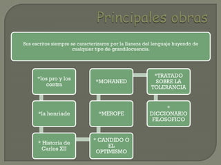 Sus escritos siempre se caracterizaron por la llaneza del lenguaje huyendo de
                      cualquier tipo de gran...