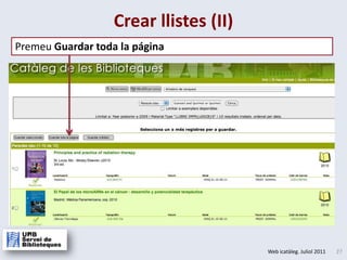 Crear llistes (II)PremeuGuardar toda la página