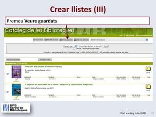 Crear llistes (III)PremeuVeureguardats