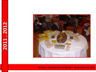 2011 . 2012




              Curso de Educação eMúsica e Gastronomia do Mundo – 16 – Nível Secundário
                                 Formação de Adultos – Escolar de março de 2012
 