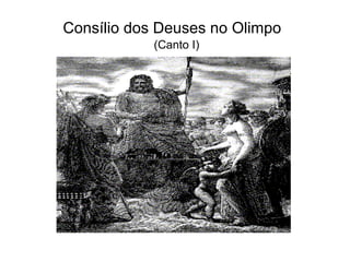 Consílio dos Deuses no Olimpo
            (Canto I)
 