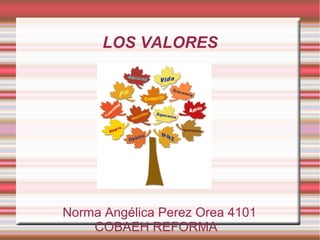 LOS VALORES




Norma Angélica Perez Orea 4101
    COBAEH REFORMA
 