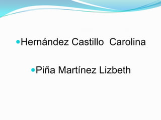 Hernández Castillo Carolina


   Piña Martínez Lizbeth
 