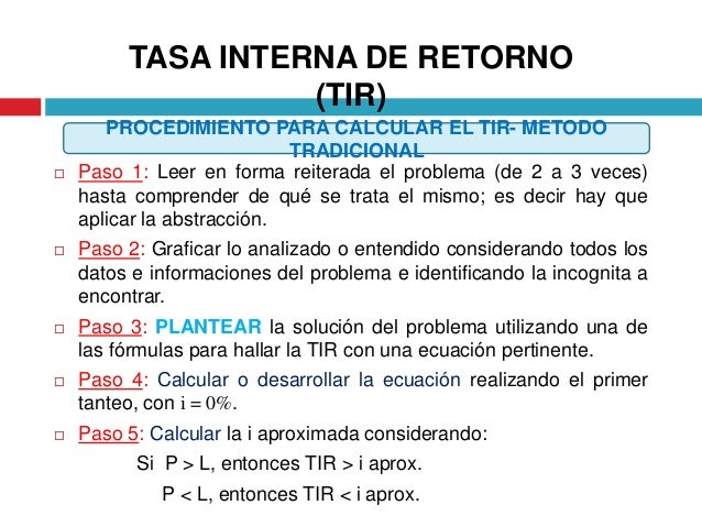 TASA INTERNA DE RETORNO