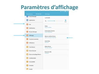 Paramètres d’affichage
 
