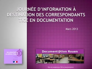 Mars 2013




Pôle de compétences TICE en documentation
 