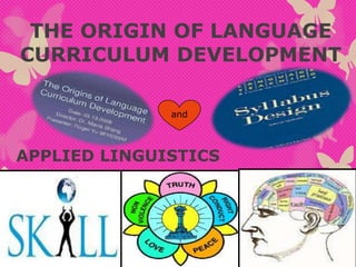 THE ORIGIN OF LANGUAGE
CURRICULUM DEVELOPMENT
APPLIED LINGUISTICS
and
 