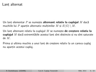 Curs 6: Cuplaje; Factorizări | PDF