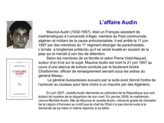 Justice, pardon et réconciliation. — 05b. L’Algérie et la France depuis 1962