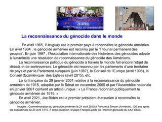 Mémoire et reconnaissance de crimes du passé. — 04. La mémoire du génocide des Arméniens