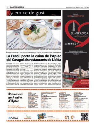12 gastronomia   divendres 18 DE maig DE 2012
 