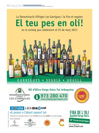 12
     PUBLICITAT   BONDIA
                  DIMARTS, 19 DE MARÇ DEL 2013
 