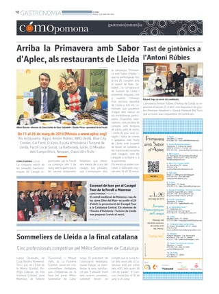 10
GASTRONOMIA BONDIA
DIJOUS, 2 DE MAIG DEL 2013
 