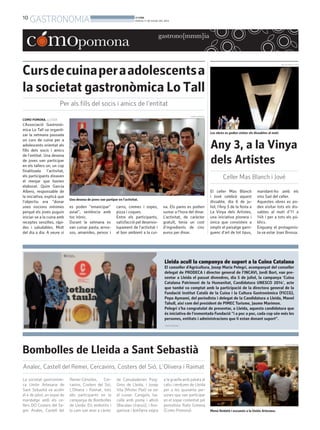 10
GASTRONOMIA BONDIA
DIJOUS, 11 DE JULIOL DEL 2013
 