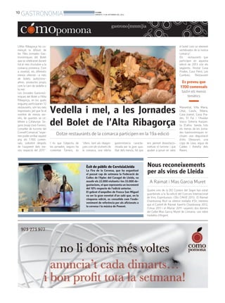 10
GASTRONOMIA BONDIA
DIMARTS, 17 DE SETEMBRE DEL 2013
 
