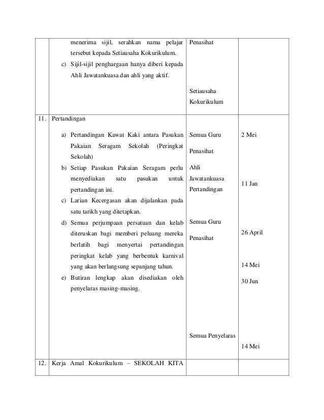 Diari Mingguan Pengurusan Kokurikulum