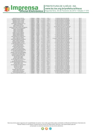 Segunda-feira, 04 de Fevereiro de 2013 • Edição n° 018



            ANDERSON DA SILVA SANTOS          I100088432   JMX8648    20/11/2012   13:00:41         AV.OSVALDO CRUZ PX AO N 250 SCB        7455 / 0
         ANDERSON FERREIRA LUIZ CABRAL        I100088027   DTX3020    17/11/2012   11:44:58         AV.OSVALDO CRUZ PX AO N 250 SBC        7455 / 0
           ANDERSON HAYANO C ALMEIDA          I100088573   NZG5037    21/11/2012   14:23:53        AV. AMILTON CASTRO PX. AO N 958 SBC     7455 / 0
            ANDERSON JOSE DE O SOUSA          I100089075   JSV5687    25/11/2012   10:13:41        AV. AMILTON CASTRO PX. AO N 958 SBC     7455 / 0
            ANDERSON JOSE DE O SOUSA          I100087943   JSV5687    16/11/2012   13:14:17         AV.OSVALDO CRUZ PX AO N 250 SBC        7455 / 0
            ANDERSON JOSE DE O SOUSA          I100088306   JSV5687    18/11/2012   14:16:11        AV. AMILTON CASTRO PX. AO N 958 SBC     7455 / 0
        ANDRALMEIDA SUPERMERCADO LTDA         I100088148   NYR4176    17/11/2012   14:49:36        AV. AMILTON CASTRO PX. AO N 958 SBC     7455 / 0
                ANDRE ALVES QUEIROZ           I100088242   NZX9082    18/11/2012   14:17:24         AV.OSVALDO CRUZ PX AO N 250 SBC        7455 / 0
             ANDRE FERREIRA DE SOUZA          I100088328   EDX3805    19/11/2012   05:42:16         AV.OSVALDO CRUZ PX AO N 250 SCB        7455 / 0
             ANDRE LUIS OLIVEIRA GOES         I100089454   NTN9328    20/11/2012   17:24:20      AV.PROCLAMACAO PX N 944 S JD. SAVOIA/DI   7455 / 0
   ANDRE LUIZ ANTUNES TEIXEIRA DE C MARQUES   I100088314   NZE2429    18/11/2012   17:10:38        AV. AMILTON CASTRO PX. AO N 958 SBC     7455 / 0
        ANDRE LUIZ COSTA DO NASCIMENTO        I100088230   OKP8634    18/11/2012   13:16:58         AV.OSVALDO CRUZ PX AO N 250 SBC        7463 / 0
              ANDRE LUIZ ROSA RIBEIRO         I100088018   NTJ0789    17/11/2012   10:39:10         AV.OSVALDO CRUZ PX AO N 250 SCB        7455 / 0
              ANDRE LUIZ ROSA RIBEIRO         I100088088   NTJ0789    17/11/2012   16:12:03         AV.OSVALDO CRUZ PX AO N 250 SBC        7455 / 0
              ANDRE LUIZ ROSA RIBEIRO         I100089208   NTJ0789    27/11/2012   06:53:29         AV.OSVALDO CRUZ PX AO N 250 SCB        7455 / 0
              ANDRE LUIZ ROSA RIBEIRO         I100089373   NTJ0789    29/11/2012   13:39:07         AV.OSVALDO CRUZ PX AO N 250 SCB        7455 / 0
            ANDREA DA COSTA CIRQUEIRA         I100088208   GUP3533    18/11/2012   10:25:50         AV.OSVALDO CRUZ PX AO N 250 SCB        7455 / 0
             ANDREA FERREIRA BARRETO          I100088267   DWS4935    18/11/2012   16:34:56         AV.OSVALDO CRUZ PX AO N 250 SBC        7455 / 0
             ANDREA FERREIRA BARRETO          I100088966   DWS4935    16/11/2012   15:04:01        AV. AMILTON CASTRO PX. AO N 958 SBC     7455 / 0
             ANDREAS FRANZ SCHNEIDER          I100088015   OKS6551    17/11/2012   10:35:02         AV.OSVALDO CRUZ PX AO N 250 SCB        7455 / 0
        ANETE MARTINS DE OLIVEIRA ROCHA       I100088161   JSF4031    17/11/2012   17:18:53        AV. AMILTON CASTRO PX. AO N 958 SBC     7455 / 0
             ANGELA CRISTINA FLORINDO         I100089200   JRK5230    27/11/2012   05:55:53         AV.OSVALDO CRUZ PX AO N 250 SCB        7455 / 0
            ANGELA GOMES DOS SANTOS           I100088600   JQY5301    20/11/2012   10:14:07   AV.LOMANTO JUNIOR ENTRADA DA SAPETINGA SCB   7455 / 0
       ANGELA MARIA MENEZES DE ANDRADE        I100088651   JRE6726    22/11/2012   11:13:10        AV. AMILTON CASTRO PX. AO N 958 SBC     7455 / 0
            ANGELO DIRCEU DOS SANTOS          I100087996   JOG3256    17/11/2012   07:39:48         AV.OSVALDO CRUZ PX AO N 250 SCB        7455 / 0
            ANGELO GABRIEL SPERANDIO          I100089224   MRF6362    27/11/2012   12:32:40         AV.OSVALDO CRUZ PX AO N 250 SBC        7463 / 0
          ANNA MARIA ELISABETH CUYPERS        I100089301   JQV5881    28/11/2012   09:21:26        AV. AMILTON CASTRO PX. AO N 958 SBC     7455 / 0
             ANSELMO FERREIRA SANTOS          I100087799   HZD2701    10/11/2012   14:19:20        AV. AMILTON CASTRO PX. AO N 958 SBC     7455 / 0
        ANTERO FERNANDES BOTELHO NETO         I100087803    JOI9308   11/11/2012   09:11:17         AV.OSVALDO CRUZ PX AO N 250 SCB        7455 / 0
               ANTERO MARIA RESENDE           I100089267   NTU1520    28/11/2012   05:17:20         AV.OSVALDO CRUZ PX AO N 250 SCB        7455 / 0
              ANTONIO ALMEIDA SANTOS          I100089425   JNH1263    29/11/2012   18:21:45        AV. AMILTON CASTRO PX. AO N 958 SBC     7455 / 0
           ANTONIO ALMIR SANTANA MELO         I100089270   JQU0861    28/11/2012   06:32:29         AV.OSVALDO CRUZ PX AO N 250 SCB        7463 / 0
               ANTONIO CARDIM SOUZA           I100089240   JSL0697    27/11/2012   15:44:43         AV.OSVALDO CRUZ PX AO N 250 SBC        7455 / 0
            ANTONIO CARLOS DE ARAUJO          I100087872   JRO8573    15/11/2012   06:10:18        AV. AMILTON CASTRO PX. AO N 958 SBC     7455 / 0
         ANTONIO CARLOS PEREIRA BIZERRA       I100088275   NZD0844    18/11/2012   17:18:30         AV.OSVALDO CRUZ PX AO N 250 SCB        7455 / 0
       ANTONIO CARLOS RAMOS DOS SANTOS        I100089328   JRA2708    28/11/2012   18:52:08        AV. AMILTON CASTRO PX. AO N 958 SBC     7455 / 0
              ANTONIO CARLOS RIBEIRO          I100089000   JLS5220    24/11/2012   18:27:12        AV. AMILTON CASTRO PX. AO N 958 SBC     7455 / 0
        ANTONIO CARLOS SOUZA MADUREIRA        I100089142   NYP5565    26/11/2012   06:11:39         AV.OSVALDO CRUZ PX AO N 250 SCB        7455 / 0
      ANTONIO CLAUDIO DOS SANTOS RIBEIRO      I100088372   JQY6046    19/11/2012   10:25:32        AV. AMILTON CASTRO PX. AO N 958 SBC     7471 / 0
           ANTONIO DE JESUS SEBASTIAO         I100087851   JOP6999    15/11/2012   15:30:22         AV.OSVALDO CRUZ PX AO N 250 SCB        7463 / 0
        ANTONIO DE PADUA GALINDO PRIMO        I100089086   NZJ6829    25/11/2012   12:36:59        AV. AMILTON CASTRO PX. AO N 958 SBC     7455 / 0
          ANTONIO FERNANDES DE ARAUJO         I100089280    JLL8869   28/11/2012   13:02:16         AV.OSVALDO CRUZ PX AO N 250 SBC        7455 / 0
               ANTONIO FRAGA GOMES            I100088844   JMZ8812    24/11/2012   17:23:04         AV.OSVALDO CRUZ PX AO N 250 SBC        7455 / 0
               ANTONIO FRAGA GOMES            I100088639   JSV6279    22/11/2012   07:32:35        AV. AMILTON CASTRO PX. AO N 958 SBC     7455 / 0
             ANTONIO GOMES PORTELLA           I100088856   JSS9189    24/11/2012   06:17:17        AV. AMILTON CASTRO PX. AO N 958 SBC     7455 / 0
        ANTONIO HERNALDO SILVA DE SOUSA       I100088281   JMX5647    18/11/2012   21:16:49         AV.OSVALDO CRUZ PX AO N 250 SCB        7455 / 0
                ANTONIO LUIS DA SILVA         I100089339   CLF5099    29/11/2012   05:11:44         AV.OSVALDO CRUZ PX AO N 250 SCB        7455 / 0
          ANTONIO MARCOS BRITO MIGUEL         I100088108   JSZ0073    17/11/2012   06:34:21        AV. AMILTON CASTRO PX. AO N 958 SBC     7455 / 0
     ANTONIO MOISES RIBEIRO SANTOS JUNIOR     I100088834   OKL4972    24/11/2012   16:07:42         AV.OSVALDO CRUZ PX AO N 250 SCB        7463 / 0
                ANTONIO PEDRO ALVES           I100088350   JRR5287    19/11/2012   13:28:35         AV.OSVALDO CRUZ PX AO N 250 SCB        7455 / 0
               ANTONIO RABELLO NETO           I100088683   OKJ4635    23/11/2012   06:33:43         AV.OSVALDO CRUZ PX AO N 250 SCB        7455 / 0
       ANTONIO ROBERTO DA PAIXAO RIBEIRO      I100089162   NZS8022    26/11/2012   12:03:11         AV.OSVALDO CRUZ PX AO N 250 SBC        7455 / 0
                ANTONIO SILVA SANTOS          I100088874   NYQ4244    24/11/2012   11:41:51        AV. AMILTON CASTRO PX. AO N 958 SBC     7455 / 0
                ANTONIO SILVA SANTOS          I100088934   NYN5947    16/11/2012   07:24:08        AV. AMILTON CASTRO PX. AO N 958 SBC     7455 / 0
                ARCILIA PRATTI BENTO          I100088295   JQQ3446    18/11/2012   11:12:49        AV. AMILTON CASTRO PX. AO N 958 SBC     7463 / 0
                  ARI SILVA SANTOS            I100089253   OKZ1312    27/11/2012   15:54:46        AV. AMILTON CASTRO PX. AO N 958 SBC     7455 / 0
           ARIADENE GONCALVES PITANGA         I100088787   NTE9202    24/11/2012   10:12:21         AV.OSVALDO CRUZ PX AO N 250 SCB        7455 / 0
              ARILDO OSMAR ZANOTELLI          I100088169   JRM3079    18/11/2012   07:24:08       AV.ITABUNA ESQ.C/ AV. CANAVIEIRAS SCB    5673 / 2
           ARILSON SOUZA G CALQUISQUE         I100089083   JSH6621    25/11/2012   12:13:10        AV. AMILTON CASTRO PX. AO N 958 SBC     7463 / 0
              ARIVALDO MOREIRA NEVES          I100088656   JLK4077    22/11/2012   12:30:02        AV. AMILTON CASTRO PX. AO N 958 SBC     7455 / 0
      ARIVALDO OLIVEIRA DOS SANTOS FILHO      I100088024    JSI4028   17/11/2012   11:07:58         AV.OSVALDO CRUZ PX AO N 250 SCB        7455 / 0




Este documento possui segurança de inviolabilidade de autoria, hora e data, garantidas pelas autoridades certiﬁcadoras AC/Serasa e Secretaria da
                Receita Federal, da ICP Brasil e Divisão Serviço da Hora do Observatório Nacional, cuja autenticidade pode ser
                                        comprovada no campo de assinatura do documento eletrônico.
 