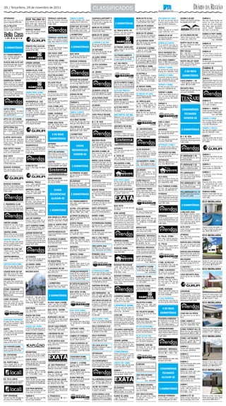 2D / Terça-feira, 29 de novembro de 2011                                                                                                                        CLASSIFICADOS
VETORASSO                                                                                   TERRAÇO JUSCELINO                TEMOS CLIENTE                     GUAPIAÇU/ANTONIET II                                                       IMOB.DA FE R.CALI                  SÃO MARCOS LINDA                        DAHMA II $2.800                  DAMHA II
2 d s . s a l a , c o z . 1 g a r. o t . l o -   EDIF. PALOMA 3D                            3dorms/1s/andar alto/2vg/        R Crist Colombo 1241, rrimo-      5 Mil+prest 520,00 finan cef.                                              3d.1ap.ae.sl.cop.coz.A/S           3d 1suit rica em aes 3sls jd            1Suite c/ae cozinha planeja-     3ds c/ae, sendo 2suítes, wc
cal,exc.negocioF32361464                         1ap sl2amb rico em ae coz                  area de lazer completa/          veis@ig.com.br 3223-6741          ter+const esc s. planta e ter                                              t.12x30 $245mil f3227-8557         inverno escrit lavabo churr             da sobrado 3013-1044             social, lav, sala 10x5, coz
                                                 plan Lindo 1gar 1ºand ac/tr                F.3201.3030                                                        30168134/91353067                                                                                             4gar 32122470 Guilherme                                                  planej, as, chur, pisc biribol,
VILLA FELICITÁ                                   9148-8717/ 8822-7875 Eco                                                                                                                                                                 IMOB.DA FE SORAIA                                                                                           dep. empr, 4gar, ter.530m 2 ,
                                                                                                                             ZONA SUL 2D C/GAR
2dorm 1c/AE sl 2amb.coz e                                                                                                    $600, c/fiador R.Valdir Carv      IMOB.DA FE OVERDE                                                          3d.sl.cp.coz.px.laranjão ot.re-    SEIXAS                                                                   constr. 332m 2 - R$650mil
.wc plan lav.gar 30334610                        EDIFICIO TARRAF                                                             219 Jd.Alba F3227-1325            2d.sl.coz.wc.A/S ot.local gar.                                             sid.170mil f3227-8557              Linda 1ap aes lav sl 3amb                                                3011-5477 ou 9143-333
                                                 centro 3ds em otimo estado                                                                                    $135mil f3227-8557                       AC TROCA APTO -VR
                                                                                                                                                                                                        280mil,1ap,aes,cozplan,                                              c.plan 12x36 3011-1011
                                                 ac troca 9773-6686                                                                                                                                     pisc,churr,2vg 3011-5211          IMOB.DA FE URANO                                                                                            DAMHA III PART 690MIL
                                                                                                                             2 DORMITÓRIO                      IMOB.DA FE URANO                                                           3d.sl.cop.coz.A/S dep.em-          SINIBALDI 4D AP                         JD.YOLANDA-R$1200
                                                                                                                             Estucada com garagem                                                                                                                                                                                                     1ste 2ap sl home pisc linda
                                                                                            TERRAÇO JUSCELINO                                                  2d.sl.coz.wcpx.Potirendaba                                                 pr.ot.res.$190mil f3227-8557       1ae 2sal cop coz plan var chur          1apto,c/ae,sl,coz,wc, 2gar,
                                                                                            Novo 1ste ampla a.lazer
                                                                                                                             !3234-1020 Imob. Tebar            t.12x30 $140mil 3227-8557                                                                                     des 265mil 32267511                     a.lazer, port. 3364-4702
                                                                                                                                                                                                                                                                                                                                                      ót.local 32240274/97391020
                                                                                                                                                                                                                                                                                                                                                                    Cod.: 42540586
                                                                                            2gar 3elev 360mil 97723763                                                                                                                    JD ALVORADA 3DOR
                                                                                                                                                               J.GABRIELA 3D 2WC                                                          3ap c/AE 3sl gar 4car ap.emp       SINIBALDI S.NOVA!                       NORTH VALEY $1.500
                                                                                                                                                               2sl cop coz p/el p/pte laje atrz                                           280m2 A.C 91160348                                                         3d 1ap c/armarios demais
                                                                                                                                                                                                                                                                                                                                                      DAMHA III
                                                                                            V.ITALIA                                                                                                                                                                         Px av. poti!3d 1suit 3wc va-                                             1ste 2ap home escr pisc churr
                                                 FRENTE PÃO AÇUCAR                                                                                             Cecap 88mil n.fin 3033.3621                                                                                   randa 4gar p.elet $255mil               dep. 3223-1566
                                                 Andar alto,1suíte,ac carro ou              3ds 1ap aes 3ºandar 2vagas                                                                                  AC/FINANC 3DOR+DEP                JD BOSQUE 3 DORMS                                                                                           trc apto-vlr 3022-4788
                                                                                            ac/financ 3013-1272                                                                                         Vaga, Costa do Sol $170Mil                                           ac.tr -vlr 32122470Guilherme
                                                 parcela 9132-7265                                                                                             JD ANTUNES                                                                 1 apto ot. local R$190mil
                                                                                                                                                               nova 2dor sla coz WC AS gar              !3237-1050                        3238-2133/ 9774-6399               SOLO SAGRADO 3D+
                                                                                                                                                                                                                                                                                                                     RIO VOLGA                        DAMHA III
                                                                                            VAN GOGH 180M2                   BOA VISTA                         2veic quintal 91520261                                                                                                                                Ae 1 Apt Sala 2 Amb Coz          1suite,2apts,home,es-
A/C FINANCIAMENTO                                                                           3d 1ap 2g ót.área lazer 3016-                                                                                                                                                    dep,laje,piso,$95mil neg.oca-           Plan 3 Wc Nunca Habitado
                                                                                                                             3d 1ap sl cz varanda c/churr                                               AC/FINANCIAMENTO                                                                                                                              crit.,pisc.ac.finan.F32361464
prox. av.bady,1apto,elev, sa-                                                               5168/ 9723-1440                                                    JD OURO VERDE                            140mil,J.Mugnani,3d,1ap,sl        JD DO BOSQUE                       sião F:32368534/97030980                R.8450 T:4009-5800
                                                                                                                             p.eletr R$1500 30129078                                                                                      1 ap +2wc box vidro armá-
cada, 1gar f:8180-0287                                                                                                                                         $135Mil 2dorm sala coz wc                cz,qtal,urgente 30139466
                                                                                                                                                                                                                                          rios embutidos portão eletr.       STA CRUZ COMERC/                                                         DAMHA III
                                                                                            VAR.DO SUL-420MIL                BOSQUE VIVENDAS                   a/s NBI 3212-1210                                                                                                                                     SOUTH VALLEY 3DOR                3d área lazer est parcelas/fi-
ACACIA AND ALTO 3AP                                                                         1suite c/closed a/e cz.pl 2gar                                                                                                                c/ proprietário !9776-8821         Resid. 215Mil ótimo local/Pq.
                                                 GREEM GARDEN                                                                3dorm,1suite,ae,lavabo,coz                                                 ALT. RIO PRETO                                                       Industrial 200mil F:3216.4557           C/AE, Cozinha Plan, Pintada,     nancia 9601-6466
aes granito port 2gar laz pront                  2 aptos exclussividade confi-              financia f:3022-2060             planej/split/impecável            JD STA CATARINA                                                                                                                                       Ót.localização 97722747
morar A.Padrão 9771-6841                                                                                                                                                                                3d 2aptos escrit. sla 3amb
                                                 ra 32157198_30119091                                                        F:3201.3030                       2ds +1opcional ot.local terr.            4vagas 200m2 constr ac troca      JD ESTRELA 169MIL
                                                                                            VILA ITALIA 1ºAND                                                  grande 9113-5529                                                           Prox.Av Murchid t.12x30            TARRAF II 250MIL                                                         DAMHA III
                                                                                            1ap AE coz plan sla 2amb AS                                                                                 R.8144 F 40095800                                                    em termino de constr 3d 2sl
 ANCHIETA                                        GREEN FILDS 157M                 2                                                                                                                                                       110m2 const 3q st 3212-6305                                                                                 completo 3quartos sobrado
                                                 c/preço a baixo da construto-              2gar area lazer 91049758                                           JD. URANO                                                                                                     Rosana 3011-3943/96171004                                                360m2 R$1.300.000,00 di-
 2 Gars 3d c/ae 1apto cera-
 mica Exc. local R.8293 F                        ra. 3ap piso e terraço prontos                                                                                Csa 2dorms/157m2/toda piso                                                 JD ESTRELA                                                                                                  reto c/proprietário 97724800
 30215350                                        2vgs cobert exc lazer andar                VILA ITALIA/LINDO                                                  frio/preço 160mil/aceita fi-                                               Esq., assobradada, 3 aptos         TARRAF II 310MIL!
                                                 alto frente p/conds / aceita               $169Mil 3qt st ae sac 2vgs                                         nanc/F.3201.3030                                                           c/ae, sala, coz, piscina, 422      S.nova!3d 1suitc/ae home la-
                                                                                            lazer completo 3212-6303                                                                                                                      m2 constr., 530 m2 terreno –       vabo varanda pisc churr p.elet                                           DAMHA I
APARECIDA TARRAF                                 carros. 91327265                                                            BOSQUE FELICIDADE                                                                                                                                                                       CASA DAMHA I - 4D                Oportunidade negocio/casa
                                                                                                                             3ds 1suite sala 3amb coz as                                                                                  r$ 380 mil - f: 9122.4885 –        4gar 32122470 Guilherme
220m2 const. 3d 1ste c/arm 2g                                                               VILLAGE ITALIA                                                                                              ALTO R.PRETO 310MIL               oliva                                                                      1 Suite 3aptos ae piscina es-    diferenciada/lazer com mto
                                                                                                                             var chur 4gar $800 30115477
350mil ac/imóvel no negocio                                                                 3d c/ae rico arm. 2gar f. som-                                                                              1ap 2c/ae sl cop coz edic                                            TARRAF II 340MIL                        critório. ! 3014-5492            verde/pisc/quiosque/preço
p/renda 32247500/32231566                                                                   bra F.3016-7501/ 9181-3760                                                                                  permut 81732019/33046949          JD SEIXAS 330MIL                   3d aes coz plan churr pisc.                                              R$750mil/tenho outras/
                                                                                                          Cod.: 42537699     ROSEIRAL SOBRADO                                                                                                                                                                                                         F.3201.3030
                                                                                                                             3D 1ap c/armarios sala coz                                                                                   2 sls 1tipo ap c/ ae hidropiso     forno 30111205/96150130                 RECANTO REAL
APARTAMENTO                                                                                                                  wc $900,00 3223-1566              JD.MARIA LÚCIA 2D                        ALTO RIO PRETO!!!                 frio F:81552328/30134415                                                   4suites hidro coz plan rica em
3dorms/2vg/15% entrada/sal-                      GREEN PARK 325MIL                          VIVENDAS                                                           4Cômodos,garag $57mil+par                320mil!3dc/aes 2suit sl 3amb                                         TARRAF II 380MIL                        arm escrit 32236363
do financ/taxa diferenciada/                                                                Ed.Atlantis,3suites,                                               $150 3237-9539 Creci 28351                                                 JD SEIXAS AP 2AES                  1Suíte 1ap sl 3amb cp co2 a/s
josé munia/F.3201.3030
                                                 Jd.Vivendas 3dc/aes 1suit                  lav,2g,show 550mil 81117022      SORAIA R$ 600                                                              cop/coz plan varanda c/churr
                                                 sl3amb sacada escrit 2gar fte                                               3 dor sala coz varand des-                                                 4wc 4gar 32122470Vilmar           245mil/Nazare ap 3ae 145mil        chur var 2vg cob+edíc terr
                                                 a.lazer 32122470 Vilmar                                                     pensa garag 3233.4722             JD.OLIVEIRA 2DOR                                                           ocasiao (RR)32236741               15x30 troca ap 30218949-
                                                                                            WAL MART                                                           Laje piso,ceramica $78mil c/             ALTO RIO PRETO                                                       91042413
                                                 HIGIENÓPOLIS - 3DS                         lindo 3dt 1ap aes 2vg piscina                                      escritura F:3012-4732                    $235mil 3qt 2gar sl cz edicula    JD. HERCULANO                                                                                               DAMHA IV
                                                                                            220mil 3012-0459                 TARRAF II                                                                                                    1 apto, sala 2 amb., escr., co-                                                                             troca - ac finan. frente laser
                                                 c/ae 1suite wc sl coz plan as
                                                                                                                             3dorm 1 suite excelente lo-                                                otimo local 3212-6304                                                TARRAF II
                                                 gar p.eletr $175mil 30115477                                                                                  JD.SEION                                                                   pa, coz., 2 garg., edicula - r$    Nova Pisc. churrasq. 3ptos c/                                            30131903_32156512
                                                                                            Z.SUL-275MIL,2VG                 calização grande area lazer.
                                                                                                                                                               1apto,a/e,sala,coz,quintal-              ALTO RIO PRETO                    350 mil - f: 9158-3060 - oliva     ae, casa diferenciada R. 8321
                                                                                            g.garde,1apto,piso no-           F-3226-1604/ 3226-6316                                                                                                                                                                                                   DAMHA V - 300MTS
 APTO OTIMO!                                     HIGIENOPOLIS                               vo,cz.pl,financia f:3011-4921                                      grande,edic.em refor-                    3d 1st sl cp porc pe 3vg pisc                                        F 4009 5800
 Imperial 380mil ! 3d todos                      $170Mil- 3d c/aes, 1 apto, sl                                                                                 ma,$160mil,f:9158-3060-oliva             30124505                          JD. HERCULANO                                                                                               acabto porcelanato linda area
 aptos,2g,lazer,alto,ac/tr. ap-                  p/ 2 ambs, sacada, coz, ex-                                                 TEMOS CLIENTE                                                                                                Sólida 3d c/ae 1ap. tacão ipê,                                                                              lazer particular F-8828-3098
                                                 celente localização R:282844               220MIL VIVENDAS                  R Crist Colombo 1241, rrimo-      JOAO PAULO R$105M                                                          4gars exc. local R.5415 F                                                                                                  Cod.: 32513866
 to+valor30142614
                                                 F:2139-1060                                3dor c/AE 1apt. hidro sala 2     veis@ig.com.br 3223-6741          sala coz a/c fin f32152755-
                                                                                                                                                                                                        ANCHIETA 220 MIL                  3011-5751
                                                                                            amb coz c/AE 4sacadas 2gar                                                                                  Belissima 3 dor ae suite 2 sa-
                                                                                            pilotis 32338266                                                   30147526-30145053                        las coz varand churrasq desp                                                                                                                  DAMHA V LINDA
APTO VD 3 E 2 DORM                               HIGIENOPOLIS                                                                VILA DINIZ 3DORM
Centro Van Gogh/S.Manoel/                                                                                                                                                                               garags ac financ 32334722 -                                                                                                                   Nva 1st+2ap rica em aes pisc
                                                 1apto ae 2vg prox shop plaza                                                sl cpa coz. wc soc. forro ma-     M. C. M. VIDA                                                                                                 TIRE O CRECI                                                             chur ot.projet 650mil ac.50%
B.Jardim/Imperial 32314022                                                                  235MIL BOA VISTA                 deira gar. $620 !3223-1566                                                 3012.6425
                                                 9110-3200/8126-9848                                                                                           Parque da Liberdade III/IV/V/                                                                                 Oficial - Apenas uma prova.                                              tr 32122470Guilherme
                                                                                            3dor 1apt. 3c/AE sala 2 amb.
 APTO ZONA SUL
                                                                                            coz gar ter.130m2 c/elevado-     VILA ERCILIA 3D
                                                                                                                                                               VI/entrada+financ/aproveite/             ANCHIETA R$138 MIL                                                   !(17) 3211-9907
 3dor 2vagas 110mts $212-
                                                                                            res 32338266                     fd entr p/ carro gar cob $800
                                                                                                                                                               F.3201.3030
                                                                                                                                                                                                        !3033-9434 / 3012-9600            JD. UNIVERSITARIO                  UNIVERSO
                                                                                                                                                                                                                                                                                                                                                      DAMHA V TROCA
 mil 17-3013-9466/97217606                                                                                                   !32322487 Creci 18292                                                      AROEIRA I                         Otimo negocio/sobrado/             3d 1st sl cp pfrio pe 2vg chur
                                                                                                                                                                                                                                                                                                                                                      3ap 3aes bóx espelho cz plan
                                                                                                                                                                                                                                                                                                                                                      pisc 30113943/96171004
             Cod.: 32537646                                                                                                                                                                                                               3dorms/living 3amb/escrit/co-      pisc sobrado 30124505
                                                                                                                             3 DORMITÓRIO                                                               r$160mil/100m 2 /edícula/         pa/coz/pisc/400m2 constr/boa
                                                                                                                             Estucada com garagem                                                       ac.fin/ótima/ca948/3201-8555                                                                                                                  DAMHA V
B.VISTA- NOVO-VAGO                               HIGIENÓPOLIS                                                                                                                                                                             conserv/F.3201.3030                VETORASSO                               M. C. M. VIDA
3d 1ap c/arm. sac. 1gar piso                     3d 1ap sla 2amb. c/sac. no-                                                 !3234-1020 Imob. Tebar                                                                                                                          3ds.1ap.c/ae.coz.pl.port.ele-           Parque da Liberdade III/IV/V/    1ste 2ap ampla area de lazer
                                                                                                                                                                                                                                                                                                                                                      total. parc ac troca c/ prop
em porcelanato $180mil                           vo R.7754 F 40095800                                                                                          MACEDO-TELES                                                                                                  tr.ot.local F32361464                   VI/entrada+financ/aproveite/
                                                                                                                                                               1WC,sala,copa,coz.planeja-                                                                                                                            F.3201.3030                      9773-6686
R.Boa Vista, 105 ! 3224-
7500/3223-1566                                                                              ANTARES                                                            da,quintal grande, área const.
                                                 HIGIENOPOLIS                               4ap aes 4vagas a alto lindo                                        80m2,360 m2 Terreno-R$ 180                                                                                    VETORAZO 157MIL!!
                                                 3dorms novo/1apto/piso frio/               9114-6699                                                          mil-f: 9158-3060-Oliva                                                                                        3d varanda c/churr laje p.frio
BOA VISTA 2 VAGAS                                copa/coz/vg/preço R$190mil/                                                                                                                            ASTURIAS                          JD.DO BOSQUE I                     px.avenida 32122470Vilmar
3 Dorm,1 suite,lazer,seg, exc                    otimo p/ investimento/                                                                                                                                 3ds.1ap.sala,coz.gar.ac.fi-       1Apto,todos a/e,1wc,
loc.R 1018 F.3224-6026                                                                      APTO ED.ANTARES                                                    MACENO $100MIL 2D                        nan.F81173371
                                                 F.3201.3030                                                                                                   Sala cozinha wc forrada                                                    1dorm.empreg,1wc empreg            VETORAZZO $210MIL
                                                                                            Mot.mudança,vista panora-                                                                                                                                                        1ap sl g jd inv port ele fin ou                                          DAMHA V
                                                                                            mica,4g,exclusividade                                              a.serv vazia não tem gar e                                                 ótima localização-r$260-
BOA VISTA                                                                                                                                                      não financia 3224-7500                   B. VISTA 2D                       milf:9158-3060-oliva               tr/ap zsul 30144169                     P LIBERDADE V 2D                 1Ste/hidro,2ap,closet ae pisc
lindo- todos a/e,1 suite,sala                                                               30142614/30139466                                                                                           Laje+ dep. com+2D e wc Re-                                                                                   2ª etapa $8.500+fin. 3013-       home lav escr coz pla
grande c/sac,1wc,2ga-                                                                                                                                                                                   formada $200Mil F32226110                                            VETORAZZO                               4345/9105.4885                   30144169
rag,coz.planej.R$340mil-
                                                                                                                                                               MARIA LUCIA 2CASAS                                                         JD.NAZARETH 180MIL
                                                                                            CENTRO                                                             frente dorm sla,copa, coz, wc,                                                                                480m2terr 250m2constr c/ pis-
F;9158-3060-oliva                                                                           4aptos/2vg/280m 2 /1 por an-                                                                                BELVEDERE 215MIL                  terr 12x30 esquina laje +          cina, linda !3223-4001
                                                                                                                                                               a/s fundo indep edic sl coz wc
                                                                                                                                                                                                        1apt,2dorm tdsc/ae, sl2amb,       edíc. 3022-5056/9112-0340                                                  P LIBERDADE V 2D                 DAMHA V
                                                 ILHAS DO SUL                               dar/ótimo/ap588/ 3201-8555                                         varanda alugadas $80Mil qui-                                                                                                                          c/ gar 4ª etapa $12.000+fin.     240mcons 1st 2ap pisc sl
BOSQUE VIVENDAS                                  ap3q 1s 3wc 2gar tel 9606-                                                                                    tada 9112-1591/3305-9795                 cozplan,2vgs 3223-4001
3dor ae coz plan chur impe-                      0153                                                                                                                                                                                     JD.URANO
                                                                                                                                                                                                                                                                                                                     !3013-4345/9105-4885             3amb cz plan trc 30224788
cavel 9110-3200/8126-9848                                                                                                                                      MIRASSOL                                                                   Maravilhosa, 3dor, 1ap,                                                                                     DAMHA V
                                                                                                                             AC/PROPOS 1D+EDIC                 Karinaii-*nova*sala,varanda                                                240m 2 , não deixe de ver.                                                 PQ LIBERDADE II
                                                                                                                             Jd das Oliveiras R$59mil                                                                                                                                                                2dorms,wc blindex,aes,sl,        3 e 4dorms, nova! Plantão
                                                                                                                                                               c/ churras,quintal,r$130-                                                  F:3011-5751
                                                                                                                             !3217-2772                        mil,f:9158-3060-oliva                                                                                         VILA IDEAL                              coz, chur, lavan-Imob Vertice    F:7812-0608
                                                                                            MANO SANCHES                                                                                                                                                                     3dorms,1suite,sl 2amb,coz               3211-6644/8104-4797
                                                                                            4Ds 2ap rico em aes andar                                          MIRASSOL                                 BOA VISTA LINDA!                  JOÃO PAULO II                      plan,chur,as,porc,2vgs-Vertice                                           DAMHA V
                                                                                            alto 3vg 91146699                ELDORADO                                                                   Px bco brasil 3dc/aes 1suit                                                                                                                   Esquina-casa nova, moder-
                                                 IMPERIAL TROCO                                                              4 casas que rende 1.400,00        Sãofrancisco-todos a/e,sa-                                                 1ap Sl coz Wc AS c/Wc dis-         3211-6644/9784-1080                     PQ LIBERDADE IV - 2D
BOSQUE VIVENDAS                                  + ou - valor agende visita                                                                                    la,coz.planejada.r$155-                  3sls coz plan area c/churr fi-    pensa chur linda 91228501                                                                                   na, acabamento de 1-prox
3dorms/1s/porc/gesso/2vg/                                                                                                    reais por mês 33040085                                                     na acbto!32122470 Vilmar                                                                                     1ªetapa $25mil+financ            area lazer –r$ 650 mil –f:
                                                 30161400_32157198                                                                                             mil,f:9158-3060-oliva                                                                                         VILA TONINHO $160MIL
ae/coz plan/face sombra/bom                                                                                                                                                                                                                                                                                          3013-4345/9105-4885              9158-3060 - oliva
                                                                                                                                                                                                                                          LAUREANO TEBAR                     3d. 2 ae 1 ap. 2 sls coz.churr.
apto/entrada+saldo financ/                       IMPERIAL-320MIL                                                                                               MONTE VERDE                              BOA VISTA SOBRADO                                                    2gar port. elet !32382133
F.3201.3030                                      1apto, 3sac, a/e, cz.pl, 2gar,                                                                                                                         03dorm,sala,wc,a/s,coz,gar        Inteira reformada 360m2 terr
                                                                                                                                                               1 wc,sala,coz,varanda gran-                                                3d 1ap toda ceramica 2gars p                                               PQ.LIBERDADE IV,V, VI            DAMHA3-550MIL
                                                 dp.empre, f:3022-2060                                                                                         de com chur.230m2 construi-              ot. comer f: 3222-1313                                                                                                                        esquina 1suite 2apto escr lav
                                                                                                                                                                                                                                          eletr + edicula $240mil            VIVENDAS                                MCMV Inicial+financiamen-
                                                                                                                                                               do, -R$135mil F:9158-3060-                                                 R.8642 F 97418583                  casa   terrea/320m 2 /terreno           to Fone:3011-6830                cz.plan pisc churr a/c tr.50%
                                                 IMPERIAL                                                                                                      oliva                                                                                                         900m2/3apto/sala 2amb/copa/                                              f:3011-4921
                                                 Maravilhoso,3dorm,1sui-                                                                                                                                                                                                     coz/escrit/rica em ae/dep.
                                                 te,elev.,1gar.desocupa-                                                     A/C FINANCIAMENTO                 N.VETORAZZO-NOVA                                                                                              empregada/pisc/quiosque/                                                 ECO IMOBILIARIA
                                                 do,R.8748,F:4009-5800                                                       nato vetor. ,nova,1apto,sl,cz.    suite piso frio laje a/c finan-                                                                               4vg/F.3201.3030
C. PINHEIROS CLUB                                                                                                            f:8180-0287                       ciamento 3013-1044
2 e 3dorms/fase de acaba-                                                                                                                                                                               BOA VISTA
mento/otima area lazer/ao la-                    IMPERIAL                                                                                                      NATO VETORAZZO                           3d 3ae sl cp cz esc pe 4vg
                                                                                                                             AC/FIN - STO ANTONIO                                                       30124505                          M.DAUD
do shopping rpreto/32013030                      Prox.av.B.Bassit, 3dorm,1                                                   2dorm 1apto laje Ótimo Local      Terr+const 115mil escolha                                                  3d,lap,rico/aes,home,pis,
                                                 a p , 2 g a r. v a g o . 1 8 9 m i l , R                                    ! 3021-2989 / 3021-7396           planta 91272826/30224814
                                                                                                                                                                                                        BOM JARDIM                        chur,ot.local F32361464                                                    A MELHOR CASA
                                                 7560,f:4009-5800                                                                                                                                                                                                                                                    Eco Village e Damha I exclu-
                                                                                                                             AC/PROP 2D+EDICULA                NUNES 125MIL                             Casa  terrea/298m2/oportuni-
                                                                                                                                                                                                        dade unica prox. Wal Mart/        MANCOUR DAUD                       VIVENDAS                                sivas 4dorm lazer completo e
                                                                                            ANA ANGELICA (PROX               Esquina V.Anchieta R$170mil       sl coz wc varanda finan                                                                                       frente a praça/2apto/1suite             fino acabamento não perca
                                                 JACI DE QUEIROZ                                                                                                                                        3dorms sendo 1s c/ banheira/      Lindo, rico em ae, 380 m2
                                                 3dorm,1apto,aréa de la-
                                                                                            Cecap) 1D estuc garag
                                                                                            $450,00 F:3232-2487 C18292
                                                                                                                             !3217-2772                        30218919/91042413
                                                                                                                                                                                                        em marmore travertino/sala        constr., piscina, churrasq., gar   master/2salas/escrit/pisc aq/           tempo vá direto a casa de
                                                 zer,ótimo,2vagas,9702-1538                                                                                                                                                               (3) –r$ 580 mil –f: 9122.4885      4vg/casa diferenciada/                  seus sonhos ligue agora
CENTRO $330MIL                                                                                                               ACEITA FINANC                     POTIRENDABA R$40MIL                      2amb/gesso/coz plan/area                                                                                     4141-0920/ 9200-5129
                                                                                                                                                                                                        externa+2comodos/churras/         - oliva                            f.3201.3030
imperdivel, sla /sac 2vags,                                                                 CASA VL SANTA CRUZ               Minha Casa Minha Vida,No-         2d sala coz wc + construção
                                                 JACY QUEIROZ 350MIL                                                                                                                                    fogão e forno a lenha/2vg/
predio c/lazer R:1081
F:2139-1041/9615-1767                            3gar escritório churras/ saca-
                                                                                            R$350, 1dorm sl copa coz
                                                                                            a.serv. entr p/carro 32278394
                                                                                                                             va,2D,Sl,Coz,Gar- 3222-2222       !(17)9170-1437/9171-5779                 cerca eletr/alarme/3201.3030      MARACANÃ                                                                   ALTA VISTA                       Damha 5 nova rico acbto 1s-
                                                 da lazer completo 97060111                                                                                                                                                               1ap aes sla coz plan p.elet                                                casas novas á partir 280mil      te 2ap sl 2amb cz plan pisc/
                                                                                                                             ANCHIETA                          PX BORGUESE                                                                churr ótima 3012-0459                                                      ac/fin 30124887                  spa 760mil ! 9148-8717
CENTRO 230MIL                                                                               CENTRO-R$550-ELEV                linda 1ap aes laje ac.propos-     60 Mt 2 linda nova port basc
(Marco Polo) ap aes sl 2amb
                                                 JARDIM REDENTOR                            sl,coz,wc,cond.baixo, portaria
                                                 R.Emilia Joaquina/160m 2 /                                                  ta 119mil 3011-1011               entr+fin 30169924                                                                                                                                     ATHENAS
coz pln wc elev gar 81579292                     3dorms/1s c/ sacada/lavabo/
                                                                                            f:3364-4702                                                                                                                                   MIRASSOL- REGISSOL                 VL ITALIA - ÓTIMA                       3ds 1tipo linda ac/financia-
                                                                                                                                                                                                                                                                                                                                                      ECO IMOBILIARIA
                                                 sala 2amb/copa/coz/dep. em-                                                 AROEIRA $138MIL                   RES S J RIO PRETO                                                          3d 1tipo ap, sl coz wc gar         Bom neg.,3 dorm(1ap)chur,               mento 3013-1272
CENTRO 270MIL 3D                                                                            ELDORADO 3COMOD.                 1apto, 2wc, 4gar/desc, nova,      sl gr cob a/c fin f.32152755/                                              cob. churr pia tanque nova         exc loc. R.1149 F.3224-6026
                                                 pregada/2vg/area de lazer                  forrada wc $350,00 c/fiador                                                                                 BORDON $330MIL
1st rico em aes a.alto porce-                    completa/oportunidade/otimo                                                 70m 2 , est financ R49574         30147526/30145053                                                          $170mil ac. prop 9101.5723/
                                                                                                                                                                                                                                                                                                                     BARCELONA C/PISCINA
lanato sl ampla sacad f.som-                                                                32247500/32231566                F2139-1050                                                                 1Ap ae porc 2sl+edíc 3 com        2138-3939 - Ac. Fin
                                                 preço/F.3201.3030                                                                                                                                      px superm finan 30169924                                             VL. ITALIA.                             3d 1 ap sl 2 amb arm lindo
bra 32122470 Guilherme                                                                                                                                         RES.SANTA ANA                                                                                                 Otima ampla arejada 360m2               imovel ac/tr-vlr 8807-6533/
                                                                                            ELDORADO                         AROEIRA I                                                                                                    MIRASSOL-REGISSOL
                                                                                            1dor sala coz piso frio gara-                                      $139mil nova 2qt st cp/cz fi-            BORDON 290MIL                                                        terr 3d 1ap. varias gars                9140-8085
CENTRO 3D C/AE 1AP                                                                                                           2ds,lap,sala,coz,M,casa M.vi-                                                                                1Apto,todosa/e,sala,coz,va-        R.8269 F 40095800
                                                                                            gem 33040085                     da ac.finan. F32361464            nan 70m2constr 3212-6300                 1suite,2sls,copa,chur,var,
170mts constr. 1gar R$230-                                                                                                                                                                                                                randa churras,coz.planeja-                                                 BARCELONA/ATHENAS
mil Vago 17-3234-1322                                                                                                                                                                                   3vgs 3223-4001
                                                                                                                                                                                                                                          da,r$210milf:9158-3060-oliva                                               3dorm 3arm sala 2amb 2va-
                                                                                            IPIRANGA R$320,00                ARROYO 104MIL                     ROMANO CALIL
                                                                                            01 dor laje/ piso frio sem ga-   Terr+const esc. sua planta fi-    2d 1apto   420m2
                                                                                                                                                                              terreno 3 gars                                                                                                                         gas lindo imóvel 4009-6070
CENTRO/IMPERIAL                                  JD EUROPA                                  ragem 3224-7479                                                                                                                               NATO VETORAZZO
1D wc 1vaga scada 9114-                                                                                                      nan 30218949/91042413             Ref. 8650 F 4009 5800                                                      3d gar 2car as churr 150m 2
                                                 1ap ae sl 2amb cz plan 2g la-                                                                                                                                                                                                                                       BELVEDERE
6699                                             zer 140mil+sld 91305800                    PQ INDUSTRIAL                                                                                                                                 constr vd/tr Ap 91829973                                                   1suite WC soc sla 2amb coz       Damha III 1ste 2 ap rico ae sl
                                                                                                                             ARROYO                                                                                                                     Cod.: 42543631       117MIL JD.FELICID
                                                                                            1dormitório próximo do Cen-      2dorms, 1apto, closet, sl, coz,                                                                                                                                                         box vidro murada 97721751        3amb home a.lazer pisc 800-
CENTROLINDO178MIL                                JD URANO 180MIL                            tro $280,00 !3232.7151           linda,ac finan-Vertice 3211-                                               BOSQUE FELICIDADE                                                    Jd.Felicidade 3 dor 1apt gar                                             mil ac/troca ! 9148-8717
3d1st rico aes elev fino acab-                   3dorm 2c/ae 1apt sala coz wc                                                6644/3014-5280                                                             1 apto, sala, copa, coz, escr.,   NAZARETH 3 DORM                    ter.10x20 85m2 32338266                 C.GAIVOTA 1
to!s/gar 32122470Guilherme                       gar NBI 3212-1210                          S SAGRADO R$ 380                                                                                            gar 2, 162 m2, falta acaba-       c/ edicula 2d entr indiv T.                                                nova,3st.home,pisc, a/c troca    ECO IMOBILIARIA
                                                                                            1 dor sala coz wc otimo local                                      S.FRANCISCO190MIL                        mento, r$ 160 mil –f:             15x30 220mil ! 30138454            130MIL S.SAGRADO                        e financia-32245639
CIDADE NOVA 3D/1AP                               MACENO NOVO                                fdos 3233.4722                   ATENÇAO!URGENTE!                                                           9158.3060 –oliva                             Cod.: 42542688          3dr sala coz a.serv gar ter
                                                                                                                             Hoje!157mil a vista!Px.cen-       Px.cid.nova! 2d 2wc s.nova 2g
2gar apto novo ac/fin 3022-                                                                                                                                                                                                                                                  10x20 130m2 32338266
4061 / 8156-9245 c/ Hermes                                                                                                   tro,2d,Aes,Sl dupla,Wc blin-      churr +edic 32122470Vilmar                                                                                                                            CASA RECANTO REAL
                                                                                            SÃO FRANCISCO                                                                                               BOSQUE VIVENDAS                   NUNES R$ 145 MIL                                                           terrea 5q 3s 4wc tel 9606-
                                                                                            1dor sla coz WC piso cerami-     dex,P.elet,qtal grande,doc                                                 Otima casa/3dorms/1s/living                                          280MIL J.PAULISTA
                                                                                                                             0k,trºc/Prop 97217606             SANTA ANA 120MIL 2D                                                        3 Dor apto sala coz varand                                                 0153
CIDADE NOVA                                                                                 ca 33040085                                                        sl coz wc ac/ financiamento              3amb/porc em toda/aq solar/       churrasq desp garag tr apto (+     Exc.local 3dor 2apt. 3c/AE hi-
bem local.Tipo caixote,3an-                                                                                                                                    F:81552328/30134415                      pisc/160m 2 /oportunidade/        ) vr. 3012.6425                    dro sala copa c/AE coz gar
dar,R$120mil,F:9158-3060-                                                                   1 DORMITÓRIO                                                                                                F.3201.3030                                                          t e r. 1 0 x 2 8 a / c 1 8 0 m 2
Oliva                                                                                       Estucada com garagem
                                                                                                                             B.VISTA/PQ.INDUSTR.
                                                                                                                             casa+edic otimo p/renda           SANTANA R$108 MIL                                                          OCASIÃO 260MIL                     32338266
                                                                                            !3234-1020 Imob. Tebar           !3022-5056 / 9112-0340            a/c fin/sl coz nova 32152755-                                              1ap,aes,copa,coz,piso frio,va-
 COND. CENARIUM                                                                                                                                                30147526-30145053                                                          ga,ot local 3013-2006              350MIL BORDON
 3dorm 1ap 2gar lazer com-                                                                                                                                                                                                                                                   3dorm 1apt.3c/AE 2salas lav             CENARIUM
                                                                                                                             BOA VISTA 155 MIL                                                                                                                               coz banh a.serv. edic.2 dorm
 pleto R$72mil+parcelas                                                                                                      Sobrado 02d sla coz 02 wcs        SÃO BERNARDO - 2D                                                                                                                                     Exclusividade/T2/lindo/face
 !8820.5383                                                                                                                  01 garagem Ref. 8742 F:           Sala, coz, banh. garag. toda
                                                                                                                                                               estucada 95Mil !9103-6736                CAPARROZ $200MIL
                                                                                                                                                                                                                                                                             ter.12x30 32338266                      sombra/andar alto/living
                                                                                                                                                                                                                                                                                                                     3amb/dorm com ae/coz plan/
                                                                                                                                                                                                                                                                                                                                                      Damha IV lindo projeto 1ste
                                                                                                                                                                                                                                                                                                                                                      3ap sl 2amb a.lazer pisc 850-
                                                 2ºandar 3d. 1 tipo apto, bloco                                              40095800
                                                 1, 1gar 2 qd. da Av. Nossa                                                                                                                             1 apto c/ae, sl , copa, coz c/                                       5º DAS PAINEIRAS                        banheiro c/ blindex/churras/     mil ! 9148-8717 Davi
COND. FECHADO                                                                                                                                                                                           gab, quintal espaçoso                                                Linda!3dc/aes 1suit 2sls es-
Lindo port. 24hs pisc. chur-                     Sra. Paz apenas R$140mil                                                                                      SÃO DEOCLECIANO 2D                                                                                                                                    otimo preço/F.3201.3030
                                                                                                                                                                                                        R:278143 F:2139-1060
rasq. piso tacão 3d 1ap aes                      direto propr ! 9774.6890                   ALUGA CASA 2 DORM                                                  Forrada sala quarto de em-                                                 PALESTRA $160MIL                   crit churr 4g 32122470 Vilmar                                            ECO IMOBILIARIA
2gars $ 170 mil Ref. 8765 F:                                   Cod.: 32543351               +dep + gar Sta Cruz $800/                                          p r e g a d a e d e s p e j o , g a r,                                     1apto, sala, coz, 1gar, facil
4009 5800                                                                                   São Judas $400 32314022                                            10x20 $100.000 F3121-6545                CAPARROZ 200MIL                   acesso, ac financ. R:229727
                                                 PANTHEON                                                                                                                                               3 Dor ae suite sala copa coz      f:2139-1060
                                                 3ds 1ap 2vagas a.lazer ac/fi-              BOA VISTA - 2DORM                                                  SÃO JUDAS TADEU                          varand 12x30 financia
                                                                                                                             BOA VISTA 230MIL!                 $135 Mil - 2d, sl/2amb, cpa/             3233.4722 - 30126425
                                                 nanc 3013-1272                             Sala, coz, wc. Tratar Inca       Linda nova!px basilica 2d                                                                                    PQ CELESTE $260MIL
                                                                                            F:3232-7122                      1suit aes lavabo ot.acbto! 4g     coz, 1gar R272045                                                          2Ap ae sl cp cz ar chr finan                                               COND RIO DA PRATA
                                                 PIAZZA DEI FIORI                                                            ocasião 32122470Guilherme         F21391050                                CASA EM                           30144169                                                                   3d 1ap churr ac trc 3012-
                                                 3dorms, aes, 2wcs, sl 2amb,                BORGUEZI 2 R$ 550                                                                                           Exposição diniz c/3aptos sa-                                                                                 9078
COND.DOS PASSAROS                                coz plan, p frio, elev, port               2 dor ae sala 2 amb varand       BOA VISTA                         SOLO LINDA 110MIL                        las escritório varias garagem     PQ INDUSTRIAL                      FIGUEIRA-SOBRADO
                                                 24hrs Vertice 3211-6644/                   coz planej garag 3233.4722-      Prox Santa Casa, boa p/clini-     2d sl cz wc p.elet uma graça             terreno 660mts;340mts de          3dorm 3arm ótima sala copa         sl.3amb,pisc,cz.pl,dp. em-              COND. DAMHA 5!
Px plaza 3d 2wc slc/sac 1ºand                                                                                                                                  + edic. ac fin 32122470Vilmar            construção aq.solar ac/finan-
2gar a.lazer completa 179mil                     9723-9454                                  3012.6425                        ca –r$ 180 mil –f: 9122.4885                                                                                 cozinha linda 4009-6070            p r, r $ 6 5 0 m i l t r. 5 0 % a p -   3d 6split coifa fogão balcão
                                                                                                                             - oliva                                                                    ciamento $325mil 91146699                                            to.F:3011-9502-Nadruz                   refrig 7811-8285/3305-7355
32122470 Guilherme                                                                                                                                                                                      30111738
                                                 PIAZZA DEL FIORE                           CECAP CASA FRENTE                                                  SOLO SAGRADO $125                                                          PQ.CELESTE255MIL!
                                                 Lindo!3d rico aes piso porce-              2d c/gar $550,00 c/fiador        CAETANO 130MIL                    mil- bem localizada, sl, coz, c/                                           Px av.murchid homsi 3dc/aes        JARDIM MORUMBI                                                           Damha IV lindo sobrado novo
DUETO                                            lanato!! 32122470 Guilherme                F.8810-7255 / 3033-5439                                            edicula entrada independente             CEGARRA HABITAÇÃO                                                                                            COND. FOREST HILL’S              compl lindo lazer 800mil ac/tr
3 apts 3 vagas rico em arma-                                                                                                 Sala coz varan gar                                                                                           2suit 2sls varanda c/churr 4wc     Terrea/4apto/sala 3amb/pisc/
                                                                                                                             30224814/91272826                 R: 52509 F:2139-1060                     caixa aqui cuidamos de tudo       ac.fin/tr 32122470Vilmar                                                   Zona Sul-rica aes aceita/fi-     9148-8717/7811-1689 Davi
rios lustrez box porcelanato                                                                                                                                                                            fin. da casa própria não co-                                         340m2/terreno 600m2/boa lo-             nanciamento !3011-2987
so mudar 30161188                                REDENTORA $330MIL                          J MUGNANI R$ 550                                                                                                                                                                 calização/preço 450mil/
                                                 Ap aes coz plan sl2amb elev                2 dor sala coz garag ot. local                                     SOLO SAGRADO                             bramos taxa f:3011-3131/          PX.AV N.S.DA PAZ
                                                                                                                             CAMBUI OT P/RENDA                                                          3013-3737                                                            F.3201.3030                                                              ECO IMOBILIARIA
                                                 port 24hrs gar 2136-6666                   3233.4722 -30126425              já alugado p/620,00 2d sal        Salão comercial funciona                                                   290mil 3d 1suit c/hidro rica
DUETO                                            www.capuanoimoveis.com.br                                                                                     mercado+ casa 2d tudo                                                                                                                                 COND. LAS PALMAS
                                                                                                                             coz só 135mil 32267511                                                                                       em aes 3sls varanda churr
Frente 3apt (acab.1ª) 2g ot.                                                                JD ATLANTICA $550                                                  $140Mil !3224-7500                       CIDADE JARDIM                     ac.tr 32122470 Guilherme
                                                                                                                                                                                                                                                                                                                     Zona Sul - Linda! Ac/ finan-
preço ac/finan 3012-1306                                                                    2 dor sala coz varand desp                                                                                  3dorms,1suite,ae,sl 2amb,coz                                                                                 ciamento !3011.2987
                                                                                                                             CASA ELDORADO 2D                                                           plan,edic,1dorm+sl+ wc+
                                                                                            garag 3233.4722                  aptos wc social sala ampla,                                                                                  ROSEIRAL $240 MIL
                                                                                                                                                               VD CASA 2D E 3D                          coz+lavan, 2vgs-Imob Vertice
 ED ITAPORÃ/329MIL                                                                                                           copa-cozinha, quarto de em-       $60Mil á $200mil F:9223-                                                   Sla 3amb. 3d. c/ae 1ap am-                                                 DAMHA 3
                                                                                            JD MARACANA                      pregada c/ wc, piscina pe-                                                 3211-6644/8104-4797                                                                                          3suites hidro piscina mobilia-
 Prox.av.bady 2sac escr lav                                                                                                                                    2876/3012-9269                                                             pla confortavel doc. Ok.           SOBRADO - MIRASSOL
 lazer p.granito 3212-6303                                                                  2dorm,wc,sala,coz, a/s gara-     quena, ter.12x40 R$175.000                                                                                   R.8710 F 40095800                  semi-acabado 1suite 3dorms              da ót.preço- 32245639
                                                 REDENTORA                                  gem. f:3222-1313                 3121-6545                                                                  CONGONHAS                                                            R$75mil. ! (17)9601-1799
                                                 1ap aes sla 3amb lavabo                                                                                       VETORASSO                                330mil porcelanato 3 suites                                                                                  DAMHA 5
ED. FAITARONE                                    dp.empr 2g troca 3012-0459                                                                                    2ds.sala,coz,gar.port.ele-               ae closet 2 salas copa coz
3d.c/aes,suite+dep,1gar,re-                                                                                                  CIDADANIA $33MIL                                                                                                                                VIVENDAS                                3suites hidro home piscinan
                                                                                                                                                               tr.ot.local. F32361464                   planej varand tr apto (-)vr                                                                                  ova 30146514
formado 30112807                                                                                                             F:9223-2876/3012-9269                                                      3012.6425- 3233.4722                                                 amplo sobrado rico laser meio
                                                 SANTA CRUZ                                                                                                                                                                                                                  do bairro 30131903
                                                 3dorm 3suites rico ae home                                                                                    VILA BORGUESE II                                                                                                                                      DAMHA 5                          Damha V nova 3ap sl 2 amb
ED. PORTO BELO                                   ampla sacada 3gar 32224000                                                  COHAB 3 - 2 DORM.                 Csa 2dorms/sala 2amb/quin-               CRISTO REI 150MIL
1apt c/ closet, arms, lav, exc.                                                                                                                                                                                                           S.MIGUEL                                                                   3suites home pisc.otima areal    coz plan rico ae a.lazer c/pisc
                                                 30139495 Metropole                         JD. SÃO FRANCISCO                Forrada, escriturada R$55Mil      tal/ae/coz plan/box blindex/             Linda!!!3d 1apto 3sls 3g p.elet                                                                              azer nova 32245639               $650mil ac/tr !9148-8717
acab F33551090/30144107                                                                     2D sem ae 1wc estucada           !9103-6736                        F.3013.4696/F.3201.3030                  s.nova! 32122470 Vilmar           (hidro/closet/esc/
                                                                                                                                                                                                                                          churr)(ac.tr.cond.fech)(prop)
                                                 SAO MANOEL                                 $550,00 F:3232-2487 C18292                                                                                                                                                                                               DAMHA 5 LINDA
                                                 Exc. local, 1 apto c/sacada,                                                D.LAFAIETE 2DOR,                                                           DAMHA 1                           9745-8406
                                                                                                                                                                                                                                                                                                                     650mil 3d, home, escr, pisc
                                                                                                                                                                                                                                                                                                                                                      ECO IMOBILIARIA
                                                 sala grande, gar (2) –r$ 155               MARIA LUCIA 2D                   Fundos, $55mil obs.precisa                                                 3dorm(ae/ap),wc,2sls,pisc
                                                                                                                             reforma F:3012-4732                                                                                                                                                                     3016-5168/ 9723-1440
                                                 mil - f: 9122.4885 –oliva                  Sala, coz. forrada, gar, $350                                                                               chur,coz plan. f:3222-1313
                                                                                            só c/fiador 3223-1566                                                                                                                         SÃO DECLECIANO
                                                 SAO MANOEL                                                                  ELMAZ R$90 MIL                                                                                               3d 1apto R$125mil                                                          DAMHA 5 VÁRIAS
ED. VILA LOBOS                                   3dorm 3suites ae 2gar sepa-                PERTO DO RIO LESTE               sala var gar a/c fin 32152755-    VILA MOREIRA-3CASAS                                                        !3013-8454                                                                 a partir de 650 mil 3022 2323
2vg,sla ampl,lav,de ocasião                      radas sacada portao eletroni-              Nova 2d sala coz, laje, n/tem    30147526-30145053                 em 1 terreno 12x37 2dorm. sl.                                                       Cod.: 42542690                                                    www.eurobens.com
350mil 33551090/30115910                         co 32224000 30139495 Me-                   gar. $500,00 3223-1566                                             banh. $110Mil !9103-6736
                                                 tropole                                                                     ERCILIA $ 210 MIL                                                                                            SÃO DEOCLECIANO                                                            DAMHA I
                                                                                            S SAGRADO R$ 500                 Tipo edicula 2d varias gars       105 MIL AC/CARRO                                                           $179mil diferenciada, 3qt st                                               3 aptos, esquina, 272 m2
                                                 SUN PARK/IMPERIAL                          excelente local 2 dor sala coz   quiosque Exc. local Ref. 8162     E financia Colorado 2 d laje             ELDORADO                          ae hidro cp/cz p.eletr linda fi-                                           constr., 600 m2 terreno, a/c
                                                 3dorm suite armários gar sac               varand 2 vagas 3233.4722-        F 4009 5800                       T.10x20 F 30140814                       casa+edic otimo p/renda           nanc 3212-6305                                                             permuta, r$ 650 mil - f:
                                                 sl coz finan 3212-6304                     3012.6425                                                                                                   !3022-5056 / 9112-0340                                                                                       9122.4885 –oliva
                                                                                                                                                               2CASA MARIA LUCIA                                                          SÃO DEOCLECIANO
EDIF CENARIUM                                    TARRAF II                                  S. FRANCISCO                                                       $55mil cada,Jd.Arroyo $60mil             ELMAZ 3D LINDA                    Sala, coz, copa, 2 wc, 2 garg.     BOSQUE VIVENDAS                         DAMHA II ÓT. $$                  Gaivota Linda 1ste 2ap sl
1ap sla c/sac WC AS 2gar la-
zer comp ot loc 91049758
                                                 3dor 1apto sla c/sac coz WC
                                                 soc AS 2vgs 91520261
                                                                                            Viena e Estoril
                                                                                            2333/ 9128-4702
                                                                                                               !   3011-                                       Cidadania $30mil,2 S.Sagra-
                                                                                                                                                               do$60mil30131219/92098546
                                                                                                                                                                                                        1 tipo Ap, $115mil F: 9158-
                                                                                                                                                                                                        6789 c/ proprietario
                                                                                                                                                                                                                                          r$ 160 mil –financia - f:
                                                                                                                                                                                                                                          9158-3060 –oliva
                                                                                                                                                                                                                                                                             Casa c/3qtos,1suite c/clo-
                                                                                                                                                                                                                                                                             sed,aes+dep,split 30112807
                                                                                                                                                                                                                                                                                                                     térrea,1st,2ap,home,escr, la-
                                                                                                                                                                                                                                                                                                                     zer,ac.imov/parc 9181.5740
                                                                                                                                                                                                                                                                                                                                                      2amb home coz plan lindo
                                                                                                                                                                                                                                                                                                                                                      acab 630mil !9148-8717
 