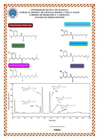UNIVERSIDAD TECNICA DE MACHALA
UNIDAD ACADEMICA DE CIENCIAS QUIMICA Y DE LA SALUD
CARRERA DE BIOQUIMICA Y FARMACIA
ANALISIS DE MEDICAMENTOS
_____________
FIRMA