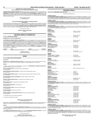 14                                                                                                              Diário Oficial do Estado de Pernambuco - Poder Executivo                                                                                                                                                                                                          Recife, 7 de janeiro de 2011
                                             DIRETORIA GERAL DA RECEITA TRIBUTÁRIA - DRT
                                  EDITAL DE INTIMAÇÃO Nº 01/2011 (NOTIFICAÇÃO AUTOMÁTICA DE DÉBITO)
                                                                                                                                                                                                                                                                            DEFENSORIA PÚBLICA
A DIRETORIA GERAL DA RECEITA TRIBUTÁRIA - DRT, nos termos do art 2º, §1º, inciso I da Lei nº 10.654/91, INTIMA os contribuintes
                                                                                                                                                                                   Defensora Pública: Marta Maria de Brito Alves Freire
constantes na relação publicada na Internet, no site da Secretaria da Fazenda de Pernambuco – www.sefaz.pe.gov.br , em
PUBLICAÇÕES, a recolherem à Fazenda Estadual o crédito tributário relativo às NOTIFICAÇÕES DE DÉBITOS respectivamente
                                                                                                                                                                                                                                                                            RECIFE, 06 DE JANEIRO DE 2011.
indicadas, no prazo de 30 dias contados da data da publicação deste edital, ressalvando-se que, esgotado o referido prazo sem o devido
pagamento do crédito tributário, de acordo com o art. 2º, inciso III, da supramencionada Lei, o correspondente débito será imediatamente                                           PORTARIA Nº 0003/ 2011
inscrito na Dívida Ativa do Estado.                                                                                                                                                A DEFENSORA PÚBLICA-GERAL DO ESTADO, no uso das atribuições que lhe são conferidas pela Lei Complementar nº. 124 de
                                                                                                                                                                                   02.07.2008, RESOLVE: designar LÚDJA ROCHA RIBEIRO, Defensora Pública, matrícula nº. 129.694-9, para exercer suas funções na
                                                                   CARLA ALENCAR DE MELO                                                                                           Comarca de Abreu e Lima, bem como desempenhar suas atribuições na Comarca de São José do Egito, duas vezes por semana, nas 5ª
                                                                       DIRETORA GERAL                                                                                              e 6ª feiras, ficando dispensada de suas atribuições nas 2ª e 3ª Varas de Família e Registro Civil da Comarca de Olinda, a partir desta data.

                                                                                                                                                                                   PORTARIA Nº. 0004/2011
                             EDITAL DE CREDENCIAMENTO DE ESTÍMULO À ATIVIDADE PORTUÁRIA                                                                                            A DEFENSORA PÚBLICA-GERAL DO ESTADO, no uso das atribuições que lhe são conferidas pela Lei Complementar nº. 124 de
                                                          DBM Nº 005/2011                                                                                                          02.07.2008, RESOLVE: designar CRISTIANA MARIA MAGALHÃES PESSOA DE MELO, Defensora Pública, matrícula nº. 297.285-9,
A Diretoria de Benefícios Fiscais e Relações com os Municípios – DBM, nos termos do que dispõem as normas contidas na Lei nº 13.942,                                               para desempenhar suas funções na 4ª Vara Criminal da Capital, bem como na Comarca de Limoeiro, duas vezes por semana, nas 2ª e
de 04/12/2009 e no Decreto nº 34.560, de 05/02/2010, e alterações, que tratam do credenciamento de contribuintes com a finalidade de                                               4ª feiras, ficando dispensada de suas funções do Núcleo Criminal da Capital, a partir desta data.
estimular a ampliação do volume das operações de importação, e de acordo com o despacho autorizativo para importação nº 006/2011,
                                                                                                                                                                                   PORTARIA Nº 0005/2011
de 06/01/2011, resolve credenciar o contribuinte PICABU IMPORTADORA E DISTRIBUIDORA DE BEBIDAS ENERGÉTICAS LTDA.,                                                                  A DEFENSORA PÚBLICA-GERAL DO ESTADO, no uso das atribuições que lhe são conferidas pela Lei Complementar nº 124 de
CACEPE nº 0427541-19, processo nº 2010.000004505658-49, tendo seus efeitos a partir de 06/01/2011.                                                                                 02.07.2008, RESOLVE: determinar que os Defensores Públicos, abaixo relacionados, participem do Plantão Integrado referente o mês
                                                                                                                                                                                   de Janeiro de 2011, nas Comarcas do Interior de Estado.
                                                                     Recife, 06 de janeiro de 2011
                                                                                                                                                                                   COMARCA:
                                                            ROBERTO DE ABREU E LIMA ALMEIDA                                                                                        NAZARÉ DA MATA
                                                                       DIRETOR                                                                                                     ZACARIAS GUEDES . . . . . . . . . . . . . . . . . . . . . . . . . . . . . . . . . . . . . . . . . . . . .08,09,15 e 16.01.2011
                                                                                                                                                                                   JOANNA MALHEIROS . . . . . . . . . . . . . . . . . . . . . . . . . . . . . . . . . . . . . . . . . . . .22,23,29 e 30.01.2011

                                                                                                                                                                                   COMARCA:
                                             RECURSOS HÍDRICOS E ENERGÉTICOS                                                                                                       GARANHUNS
                                                                                                                                                                                   MONICA BESSA . . . . . . . . . . . . . . . . . . . . . . . . . . . . . . . . . . . . . . . . . . . . . . . . .08,09,15 e 16.01.2011
                                                                                                                                                                                   ALBERICO PEREIRA . . . . . . . . . . . . . . . . . . . . . . . . . . . . . . . . . . . . . . . . . . . . .22 e 23.01.2011
Secretário: João Bosco de Almeida                                                                                                                                                  AGUINALDO DE BARROS . . . . . . . . . . . . . . . . . . . . . . . . . . . . . . . . . . . . . . . . .29 e 30.01.2011
PORTARIA SRH, Nº 01 DE 06. DE JANEIRO DE 2011.                                                                                                                                     COMARCA:
                                                                                                                                                                                   PALMARES
O SECRETÁRIO DE RECURSOS HÍDRICOS E ENERGÉTICOS, no uso de suas atribuições e tendo em vista os termos da Lei nº                                                                   ARLINE DE A. MORAES . . . . . . . . . . . . . . . . . . . . . . . . . . . . . . . . . . . . . . . . . . .08,09,15 e 16.01.2011
10.954, de 18/09/93, após processo seletivo simplificado regido pela Portaria Conjunta SAD/SRH nº 10, de 24/01/2008, e tendo em vista                                              ETIENE GONÇALVES . . . . . . . . . . . . . . . . . . . . . . . . . . . . . . . . . . . . . . . . . . . .22 e 23.01.2011
a autorização contida no Ofício SAD/CPP nº 022/2010 de 25.01.2010, do Secretário de Administração, e Presidente da Câmara de                                                       WILTON JOSE DE CARVALHO . . . . . . . . . . . . . . . . . . . . . . . . . . . . . . . . . . . . .29 e 30.01.2011
Política de Pessoal – CPP, AUTORIZA, publicar, resumidamente, o instrumento administrativo a seguir descrito 1 – ESPÉCIE: ADITIVO
AO CONTRATO FIRMADO ENTRE O GOVERNO DO ESTADO DE PERNAMBUCO, através da SECRETARIA DE RECURSOS                                                                                     COMARCA:
HÍDRICOS E ENERGÉTICOS, devidamente autorizado pelo Governador do Estado, através do Decreto nº 31.345, de 22 de janeiro de                                                        VITÓRIA DE SANTO ANTÃO
2008, 2 – OBJETO: TERMO ADITIVO DE PRORROGAÇÃO, no total de um, (01). 3 – VIGÊNCIA: 24 (vinte e quatro) meses, a partir de                                                         KÁTIA CRISTINA P. DA SILVA . .               .   .   .   .   .   .   .   .   .   .   .   .   .   .   .   .   .   .   .   .   .   .   .   .   .   .   .   .   .   .   .   .   .   .   .   .08   e   09.01.2011
                                                                                                                                                                                   CARLOS FREDERICO SANTOS                      .   .   .   .   .   .   .   .   .   .   .   .   .   .   .   .   .   .   .   .   .   .   .   .   .   .   .   .   .   .   .   .   .   .   .   .22   e   23.01.2011
06 de janeiro de 2011, 4 – FUNÇÃO: 4.1- Nível Superior: Analista de Recursos Hídricos e Energéticos 5 – REGISTRO 01 (um) Contrato
                                                                                                                                                                                   JOSE FERNANDO CANEJO . . . .                 .   .   .   .   .   .   .   .   .   .   .   .   .   .   .   .   .   .   .   .   .   .   .   .   .   .   .   .   .   .   .   .   .   .   .   .15   e   16.01.2011
conforme relação nominal abaixo descrita:
                                                                                                                                                                                   FLAVIA M. GOUVEIA . . . . . . . . .          .   .   .   .   .   .   .   .   .   .   .   .   .   .   .   .   .   .   .   .   .   .   .   .   .   .   .   .   .   .   .   .   .   .   .   .29   e   30.01.2011
CONTRATO ................NOME ..............................................................................FUNÇÃO ..................................................A PARTIR DE   COMARCA:
001/2009 ......................ANTÔNIO FERREIRA DE OLIVEIRA NETO....................Analista de Recursos Hídricos....................06/01/2011                                    ARCOVERDE
                                                                                                                                                                                   ROSA MARIA LEITE . . . . . . . . . . . . . . . . . . . . . . . . . . . . . . . . . . . . . . . . . . . . . .08 e 09.01.2011
                                                                      João Bosco de Almeida                                                                                        VERA LÚCIA S. DUARTE . . . . . . . . . . . . . . . . . . . . . . . . . . . . . . . . . . . . . . . . . .15,16,22,23,29 e 30.01.2011
                                                                   Secretário de Recursos Hídricos
                                                                                                                                                                                   COMARCA:
                                                                                                                                                                                   LIMOEIRO
                                                                                                                                                                                   CRISTIANA MARIA M. P. DE MELO . . . . . . . . . . . . . . . . . . . . . . . . . . . . . . . . . .08 e 09.01.2011
                                                                                SAÚDE                                                                                              JEOVANA CARMEM C. DRUMMOND . . . . . . . . . . . . . . . . . . . . . . . . . . . . . . . . .15 e 16.01.2011
                                                                                                                                                                                   FREDERICO J. A. GUIMARAES . . . . . . . . . . . . . . . . . . . . . . . . . . . . . . . . . . . . .22,23,29 e 30.01.2011
Secretário: Antônio Carlos dos Santos Figueira
                                                                                                                                                                                   COMARCA:
                                                                                                                                                                                   CARUARU
Em, 06.01.2011                                                                                                                                                                     LUCIA MARIA M. AUTRAN . . . . . . . . . . . . . . . . . . . . . . . . . . . . . . . . . . . . . . . . .08,09,22 e 23.01.2011
                                                                                                                                                                                   MARIA SALETE G.NASCIMENTO . . . . . . . . . . . . . . . . . . . . . . . . . . . . . . . . . . . .15,16,29 e 30.01.2011
PORTARIA Nº 001 - O SECRETÁRIO ESTADUAL DE SAÚDE, com base na delegação outorgada pelo Ato Governamental nº 022/2011,
publicado no D.O.E. de 02/01/2011, e com fundamento no Decreto nº 13.480/89, publicado no D.O.E. de 03/01/89.                                                                      COMARCA:
                                                                                                                                                                                   SERRA TALHADA
RESOLVE:                                                                                                                                                                           WELLINGTON NAPOLEÃO . . . . . . . . . . . . . . . . . . . . . . . . . . . . . . . . . . . . . . . .08,09,15 e 16.01.2011
                                                                                                                                                                                   GENIVAL R.CARVALHO . . . . . . . . . . . . . . . . . . . . . . . . . . . . . . . . . . . . . . . . . . .22,23,29 e 30.01.2011
I - Designar, a partir de 03/01/2011, os servidores abaixo relacionados, como ORDENADORES DE DESPESAS SUBSTITUTOS da
Secretaria Estadual de Saúde - 230101 e FES - 530401.                                                                                                                              COMARCA:
                                                                                                                                                                                   OURICURI
                                                                                                                                                                                   SEBASTIÃO M.DE AQUINO . . . . . . . . . . . . . . . . . . . . . . . . . . . . . . . . . . . . . . . .08,09,15,16,22,23,29 e 30.01.2011
ANA PAULA MENEZES SOTER - Secretária Executiva de Coordenação Geral
CPF: 349.985.194-68
                                                                                                                                                                                   COMARCA
                                                                                                                                                                                   PETROLINA
JORGE ANTÔNIO DIAS CORREIA DE ARAÚJO - Secretário Executivo de Administração e Finanças                                                                                            FRANCISCO JAIRO S. COELHO                    .   .   .   .   .   .   .   .   .   .   .   .   .   .   .   .   .   .   .   .   .   .   .   .   .   .   .   .   .   .   .   .   .   .   .   .08.01.2011
CPF: 192.804.164-72                                                                                                                                                                NOELY BATISTA . . . . . . . . . . . . .      .   .   .   .   .   .   .   .   .   .   .   .   .   .   .   .   .   .   .   .   .   .   .   .   .   .   .   .   .   .   .   .   .   .   .   .09.01.2011
                                                                                                                                                                                   MONALISA DE A. BRITO . . . . . .             .   .   .   .   .   .   .   .   .   .   .   .   .   .   .   .   .   .   .   .   .   .   .   .   .   .   .   .   .   .   .   .   .   .   .   .29 e 30.01.2011
FERNANDO ANTÔNIO MENEZES DA SILVA - Secretário Executivo de Gestão do Trabalho e Educação em Saúde                                                                                 SILMA DIAS RIBEIRO LAVIGNE                   .   .   .   .   .   .   .   .   .   .   .   .   .   .   .   .   .   .   .   .   .   .   .   .   .   .   .   .   .   .   .   .   .   .   .   .15 e 16.01.2011
CPF: 101.899.984-15                                                                                                                                                                CINTHIA PALMEIRA COELHO . .                  .   .   .   .   .   .   .   .   .   .   .   .   .   .   .   .   .   .   .   .   .   .   .   .   .   .   .   .   .   .   .   .   .   .   .   .22 e 23.01.2011

ANA MARIA MARTINS CÉSAR DE ALBUQUERQUE - Secretária Executiva de Atenção à Saúde                                                                                                   COMARCA:
CPF: 473.916.346-20                                                                                                                                                                AFOGADOS DA INGAZEIRA
                                                                                                                                                                                   ISBELA C. C. B. APOLINÁRIO . . . . . . . . . . . . . . . . . . . . . . . . . . . . . . . . . . . . . .08,09,29 e 30.01.2011
                                                                                                                                                                                   JOSE DILTON CARVALHO . . . . . . . . . . . . . . . . . . . . . . . . . . . . . . . . . . . . . . . . .15 e 16.01.2011
ERONILDO CLÉBIO FELISBERTO DA SILVA - Secretário Executivo de Vigilância em Saúde
                                                                                                                                                                                   ANTONIO CARLOS QUEIROZ . . . . . . . . . . . . . . . . . . . . . . . . . . . . . . . . . . . . . .22 e 23.01.2011
CPF: 314.211.804-72
                                                                                                                                                                                   PORTARIA Nº 0006/ 2011
RENEIDE MUNIZ DA SILVA - Secretária Executiva de Regulação em Saúde                                                                                                                A DEFENSORA PÚBLICA-GERAL DO ESTADO, no uso das atribuições que lhe são conferidas pela Lei Complementar nº 124 de
CPF: 172.424.284-91                                                                                                                                                                02.07.2008. RESOLVE: determinar que os Defensores Públicos, abaixo relacionados, participem do Plantão Judiciário referente o mês
                                                                                                                                                                                   de Janeiro de 2011.
OVÍDIO ALENCAR ARARIPE NETO - Chefe de Gabinete
CPF: 409.756.144-87                                                                                                                                                                COMARCA:
                                                                                                                                                                                   CABO DE SANTO AGOSTINHO                      .   .   .   .   .   .   .   .   .   .   .   .   .   .   .   .   .   .   .   .   .   .   .   .   .   .   .   .   .   .   .   .   .   .   .   .13:00 ÀS 17:00hs
JOSILDA VALENÇA DE ARAÚJO - Diretora Geral de Administração                                                                                                                        VERONICA NOGUEIRA . . . . . . .              .   .   .   .   .   .   .   .   .   .   .   .   .   .   .   .   .   .   .   .   .   .   .   .   .   .   .   .   .   .   .   .   .   .   .   .01 E 02.01.2011
CPF: 409.203.644-20                                                                                                                                                                WILTON JOSE DE CARVALHO .                    .   .   .   .   .   .   .   .   .   .   .   .   .   .   .   .   .   .   .   .   .   .   .   .   .   .   .   .   .   .   .   .   .   .   .   .08 E 09.01.2011
                                                                                                                                                                                   LUCIA MENDES AUTRAN . . . . .                .   .   .   .   .   .   .   .   .   .   .   .   .   .   .   .   .   .   .   .   .   .   .   .   .   .   .   .   .   .   .   .   .   .   .   .15 E 16.01.2011
                                                                                                                                                                                   LUIZ VIRGINIO . . . . . . . . . . . . . .    .   .   .   .   .   .   .   .   .   .   .   .   .   .   .   .   .   .   .   .   .   .   .   .   .   .   .   .   .   .   .   .   .   .   .   .22 E 23.01.2011
JULIANA DIAS MEDICIS - Diretora Geral de Finanças
                                                                                                                                                                                   ARLINE MORAES . . . . . . . . . . .          .   .   .   .   .   .   .   .   .   .   .   .   .   .   .   .   .   .   .   .   .   .   .   .   .   .   .   .   .   .   .   .   .   .   .   .29 E 30.01.2011
CPF: 041.774.294.00
                                                                                                                                                                                   COMARCA:
FERNANDA EMANUELLE ARANTES CASTRO DA SILVA - Gerente do Fundo Estadual de Saúde                                                                                                    OLINDA . . . . . . . . . . . . . . . . . . . . . .       .   .   .   .   .   .   .   .   .   .   .   .   .   .   .   .   .   .   .   .   .   .   .   .   .   .   .   .   .   .   .   .   .13:00 ÀS 17:00hs
CPF: 074.703.634-91                                                                                                                                                                MONICA BARROS . . . . . . . . . . . . . .                .   .   .   .   .   .   .   .   .   .   .   .   .   .   .   .   .   .   .   .   .   .   .   .   .   .   .   .   .   .   .   .   .01 E 02.01.2011
                                                                                                                                                                                   ELIZABETE DOS SANTOS TORRES                              .   .   .   .   .   .   .   .   .   .   .   .   .   .   .   .   .   .   .   .   .   .   .   .   .   .   .   .   .   .   .   .   .08 E 09.01.2011
II - Esta Portaria entra em vigor na data de sua publicação.                                                                                                                       DANIELLE MONTEIRO . . . . . . . . . .                    .   .   .   .   .   .   .   .   .   .   .   .   .   .   .   .   .   .   .   .   .   .   .   .   .   .   .   .   .   .   .   .   .15 E 16.01.2011
                                                                                                                                                                                   LAERCIO GUEDES . . . . . . . . . . . . .                 .   .   .   .   .   .   .   .   .   .   .   .   .   .   .   .   .   .   .   .   .   .   .   .   .   .   .   .   .   .   .   .   .22 E 23.01.2011
III - Revogam-se as disposições em contrário.                                                                                                                                      FERNANDA ESMERALDO . . . . . . . .                       .   .   .   .   .   .   .   .   .   .   .   .   .   .   .   .   .   .   .   .   .   .   .   .   .   .   .   .   .   .   .   .   .29 E 30.01.2011

                                                                                                                                                                                   COMARCA:
                                                                                                                                                                                   JABOATÃODOS GUARARAPES . . .                             .   .   .   .   .   .   .   .   .   .   .   .   .   .   .   .   .   .   .   .   .   .   .   .   .   .   .   .   .   .   .   .   .13:00 ÀS 17:00hs
                                                         ANTÔNIO CARLOS DOS SANTOS FIGUEIRA
                                                                                                                                                                                   ELIZABETE DOS SANTOS TORRES                              .   .   .   .   .   .   .   .   .   .   .   .   .   .   .   .   .   .   .   .   .   .   .   .   .   .   .   .   .   .   .   .   .01,02,29 e 30.01.2011
                                                               Secretário Estadual de Saúde
                                                                                                                                                                                   FLAVIA BARROS . . . . . . . . . . . . . . .              .   .   .   .   .   .   .   .   .   .   .   .   .   .   .   .   .   .   .   .   .   .   .   .   .   .   .   .   .   .   .   .   .08 e 09.01.2011
                                                                                                                                                                                   MARIA DAS DORES CANTO . . . . . .                        .   .   .   .   .   .   .   .   .   .   .   .   .   .   .   .   .   .   .   .   .   .   .   .   .   .   .   .   .   .   .   .   .15 e 16.01.2011
Portaria n.º 001 - O SecretÁriO ExecutivO de Gestão do Trabalho e Educação em Saúde, com base na delegação outorgada pela                                                          BEIJANETE BEZERRA DA SILVA . . .                         .   .   .   .   .   .   .   .   .   .   .   .   .   .   .   .   .   .   .   .   .   .   .   .   .   .   .   .   .   .   .   .   .22 e 23.01.2011
Portaria SES nº 399/10, publicada no D.O.E. de 23.04.2010, com fundamento nos artigos 214 a 220 da Lei 6.123, de 20.07.68.
                                                                                                                                                                                   PORTARIA Nº. 0007/2011
RESOLVE:                                                                                                                                                                           A DEFENSORA PÚBLICA-GERAL DO ESTADO, no uso das atribuições que lhe são conferidas pela Lei Complementar nº. 124 de
                                                                                                                                                                                   02.07.2008, RESOLVE: designar JOÃO LEOCÁDIO SOBRINHO, Defensor Público, matrícula nº. 111.127-2, para exercer suas funções
1 – DECLARAR A EXTINÇÃO DO PROCESSO ADMINISTRATIVO DISCIPLINAR, instaurado através da Portaria nº 275, publicada no                                                                na Comarca de Moreilândia, duas vezes por semana, nas 5ª e 6ª feiras, sem prejuízo de suas atribuições no Núcleo de Trindade na
D.O.E. de 11.03.2006, da Superintendente de Gestão de Pessoas, nos termos do inciso IV do artigo 269 do Código de Processo Civil                                                   Comarca de Araripina, a partir desta data.
aplicado subsidiariamente.
                                                                                                                                                                                   PORTARIA Nº. 0008/2010
                                                                                                                                                                                   A DEFENSORA PÚBLICA-GERAL DO ESTADO, no uso das atribuições que lhe são conferidas pela Lei Complementar nº. 124 de
2 – DETERMINAR O ARQUIVAMENTO DOS AUTOS, relativo a servidora MARIA MARILZA BEZERRA DE OLIVEIRA, aux. de copa e
                                                                                                                                                                                   02.07.2008, RESOLVE: designar ALICE MARIA QUEIROZ DOS SANTOS, Defensora Pública, matrícula nº. 291.517-0, para que atue
cozinha, matrícula 226.843-4, com exercício no Hospital Jesus de Nazareno, Caruaru, PE.                                                                                            na representação nº. 0002495-80.2010.8.17.0660, assistindo Letícia Tavares de Oliveira, Iramaia Patrícia Pereira Gomes, Sandrielle
                                                                                                                                                                                   Lopes da Silva e Zuleide Chagas da Silva, Capitulação – Art. 129 do CPB, c/c 103 da Lei nº. 8.069/1990 do ECA, para audiência de
                                                                    Recife, 06 de janeiro de 2011.                                                                                 apresentação no dia 06.01.2011.

                                                      FERNANDO ANTÔNIO MENEZES DA SILVA                                                                                                                                                                         MARTA MARIA DE BRITO ALVES FREIRE.
                                           Secretário Executivo de Gestão do Trabalho e Educação em Saúde.                                                                                                                                                             Defensora Pública Geral
 