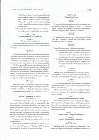 Diario da República Decreto Presidencial 154/16