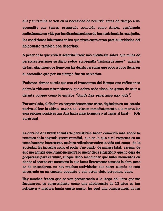 Diario de Ana Frank versión final de reseña