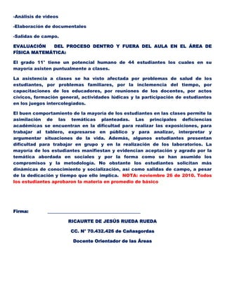 Diario de campo richar