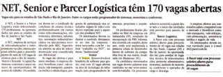 Diário de Marília/SP | NET, Senior e Parcer Logística têm 170 vagas abertas
