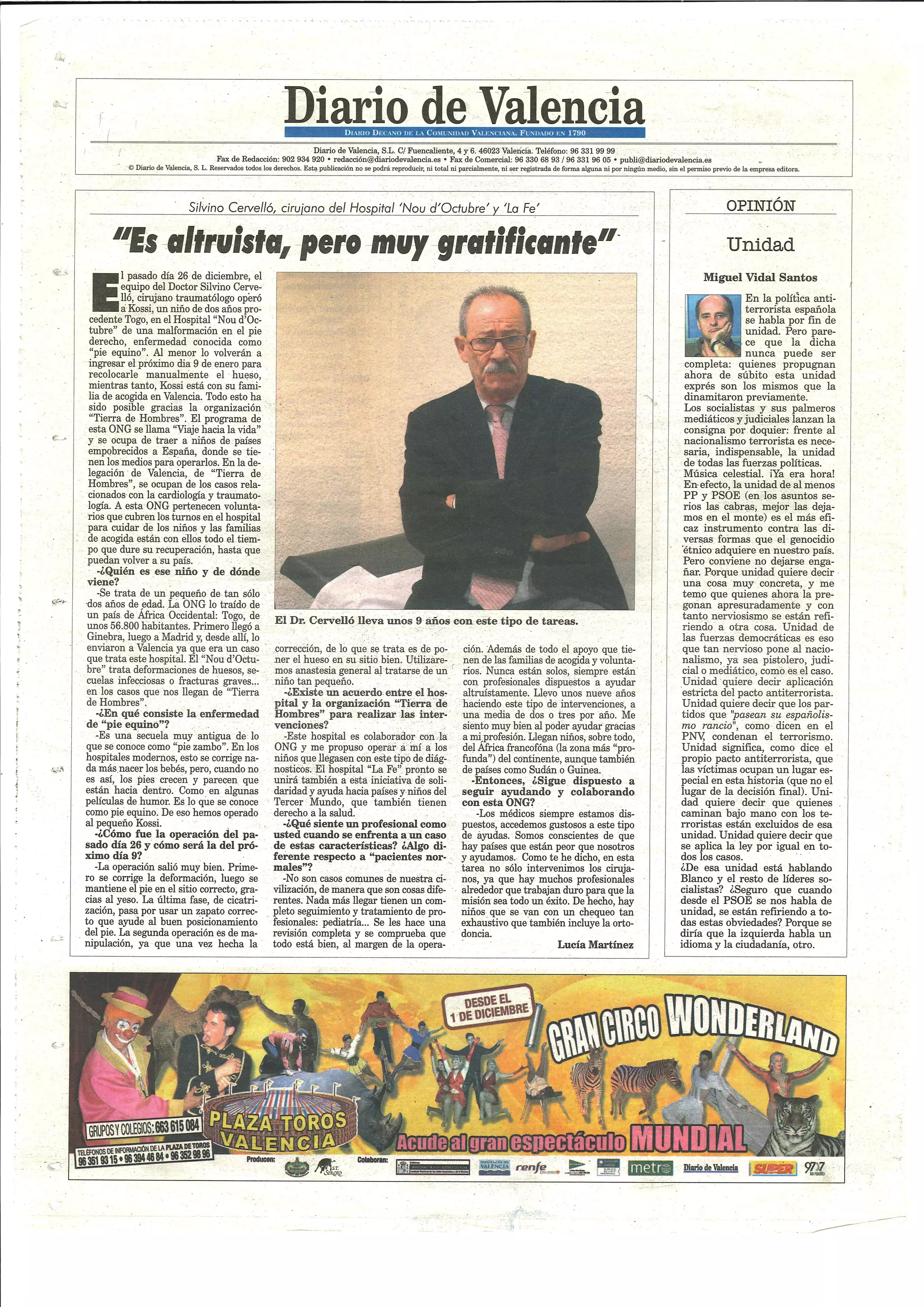 Diario de Valencia Contraportada Dr. Cervelló | PDF