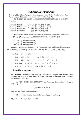 Algebra De Funciones
 