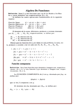 Algebra De Funciones
 