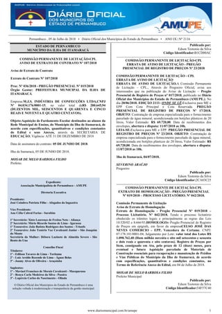 Diario oficial dos municipios pe | PDF