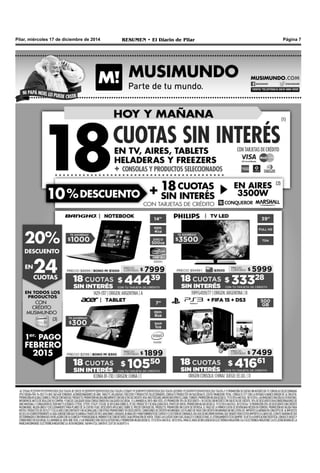 Pilar, miércoles 17 de diciembre de 2014 RESUMEN • El Diario de Pilar Página 7
 