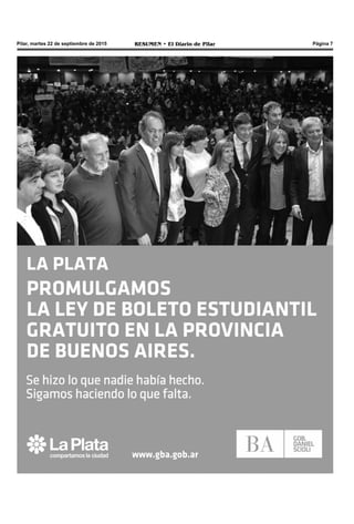 Pilar, martes 22 de septiembre de 2015 RESUMEN • El Diario de Pilar Página 7
 