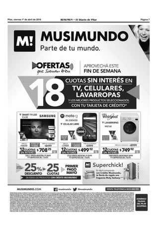 Pilar, viernes 1º de abril de 2016 RESUMEN • El Diario de Pilar Página 7
 