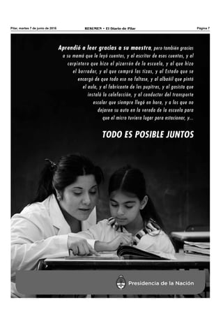 Pilar, martes 7 de junio de 2016 RESUMEN • El Diario de Pilar Página 7
 