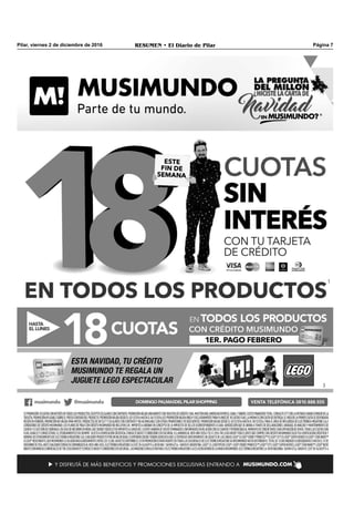 Pilar, viernes 2 de diciembre de 2016 RESUMEN • El Diario de Pilar Página 7
 