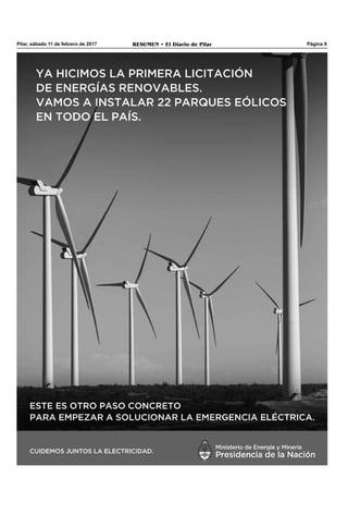 Pilar, sábado 11 de febrero de 2017 RESUMEN • El Diario de Pilar Página 9
 