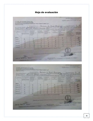 30 
Hoja de evaluación 
 