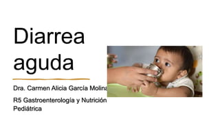 Diarrea
aguda
Dra. Carmen Alicia García Molina
R5 Gastroenterología y Nutrición
Pediátrica
 