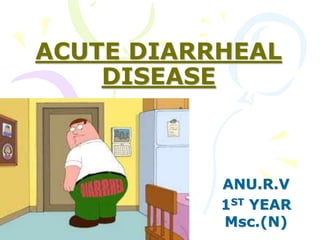 ACUTE DIARRHEAL
DISEASE
ANU.R.V
1ST YEAR
Msc.(N)
 