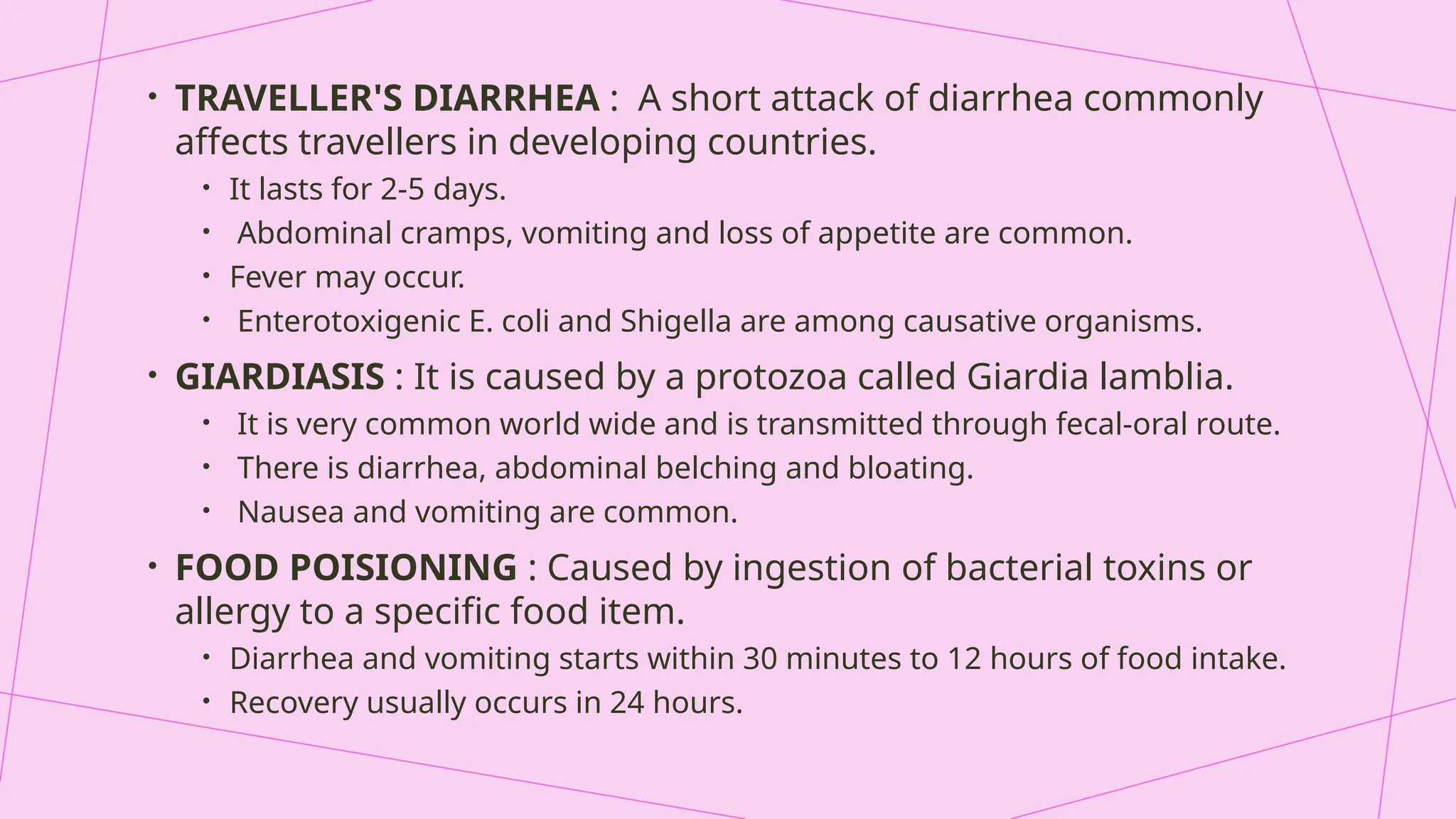 Diarrhea (symptoms, causes, organisms, types, treatment) | PPTX