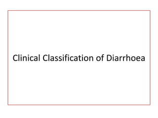 Clinical Classification of Diarrhoea
 