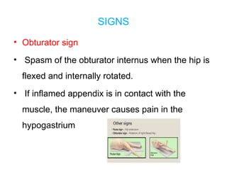 Testing Obturator Sign DIARRHOEA & APPENDICITIS gi problems s | PPTX