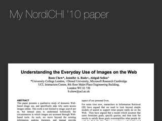 My NordiCHI ‘10 paper   
 