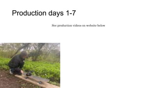 Production days 1-7
See production videos on website below
 