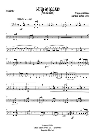 ? bb c
F
Moderato {q = c 108}
.œ œ
^
Œ Ó .
.
œ
œ
œ
œ
^
Œ Ó .œ œ
^
Œ Ó
.œ œ
^
Œ Ó .œ œ
^
Œ Ó
?
bb
6
.
.
œ
œ
œ
œ
^
Œ Ó .œ œ
^
Œ Ó
.œ œ
^
Œ Ó
7
Ó Œ ‰ J
œ
?
bb
17
.œ œ œ œ .œ œ œ œ .œ œ œ
Œ ‰ J
œ .œ œ œ œ .œ œ œ œ ˙
Ó .œ œ
^
Œ Ó
? bb ..
22
.
.
œ
œ
œ
œ
^
Œ Ó Œ œ .œ œœ
^
f
Ó
˙ œ Œ œ- œ
^
œ
^
œ œ
œ
œ
œ
Œ œ
œ-
œ
œ
^
œ
œ
^
œ
œ
œ
?
bb
27
œ Œ œ
^
œœ œ .œ œ
Œ
œ œ œ Œ œ œ
^
œ
^
œ œ
œ
œ
œ
‰
j
œ
œ
œ
œ
œ
œ
œ
œ
œ
œ œ œ œ œ
?
bb ..
32 1.
œ Œ
œ œ
2.
w
w
4
.œ œ
^
Œ Ó .
.
œ
œ
œ
œ
^
Œ Ó .œ œ
^
Œ Ó
? bb
41
.œ œ
^
Œ Ó .œ œ
^
Œ Ó .
.
œ
œ
œ
œ
^
Œ Ó .œ œ
^
Œ Ó
.œ œ
^
Œ Ó .œ œ
^
Œ Ó
? bb nn ..
47
.
.
œ
œ
œ
œ
^
Œ Ó .œ œ
^
Œ Ó
.œ œ
^
Œ Ó
œœœ
^
Œ
˙
ƒ
œ Œ œ- œ
^
œ
^
œ œ
œ
Days of Elijah
Arranjo: Camp Kirkland
Adaptação: Gustavo Bolonha
© Cariacica 03/2014
Extraído do álbum Gloryland Band 8 - Camp Kirkland
Composição: Robin Mark
Trombone 3
(Dias de Elias)
 